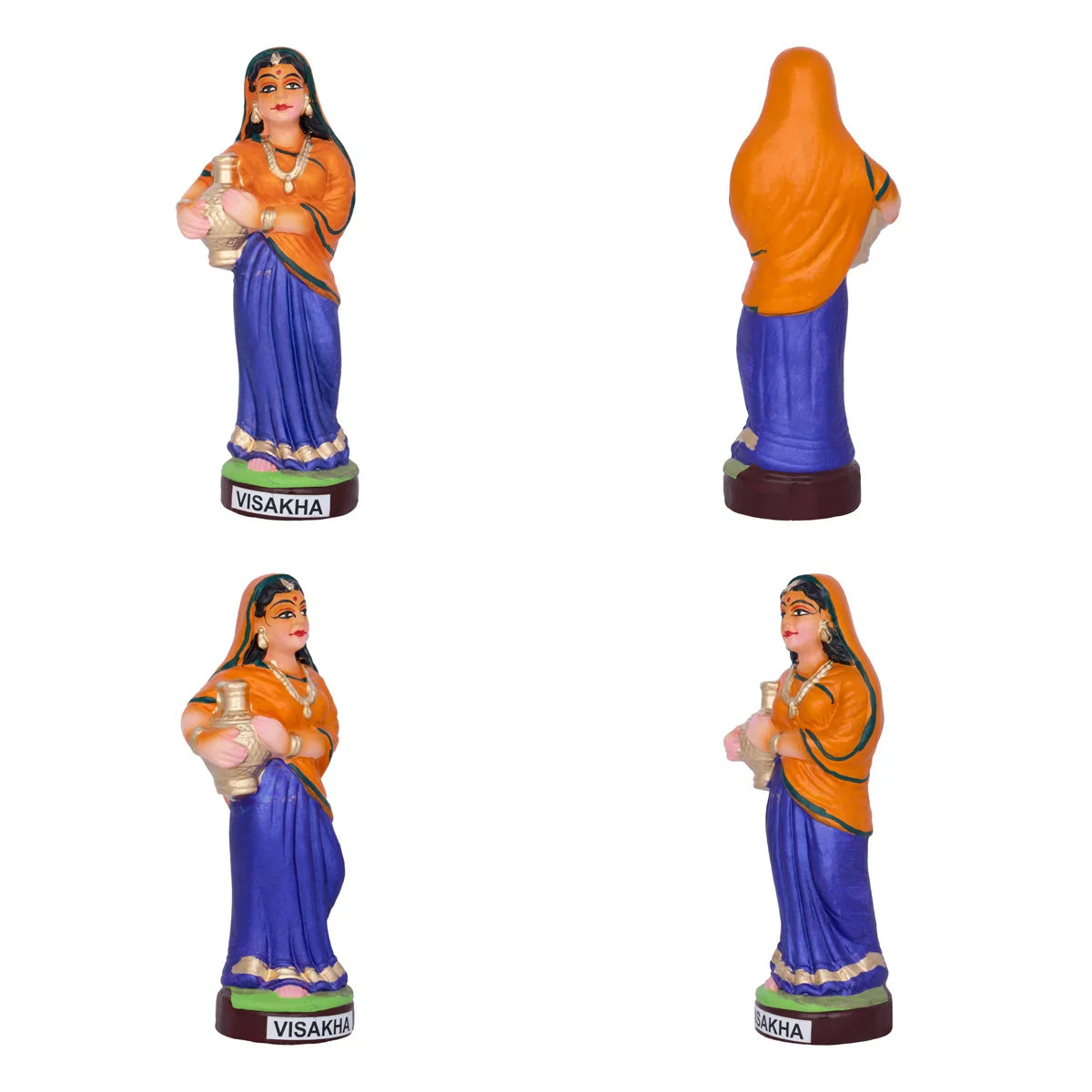 Krishna Murti Ashta Sakhi Clay Golu Bommai Set- 10X5.5 Inches | Navaratri Golu Gombe/Giri Golu Doll/Navratri Decor - Image 2