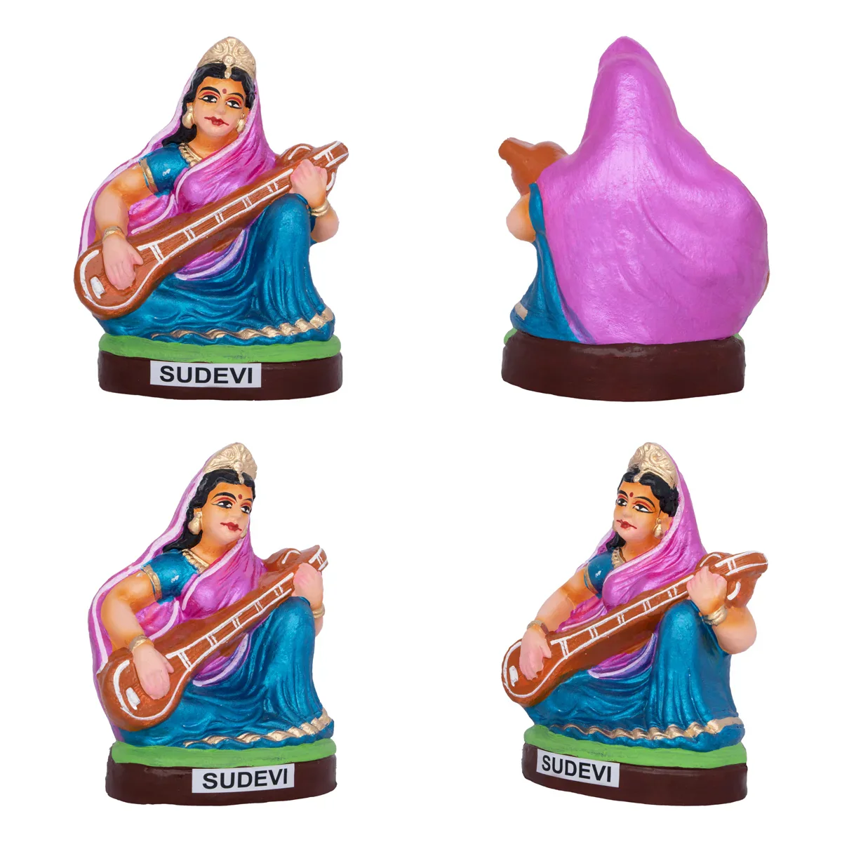 Krishna Murti Ashta Sakhi Clay Golu Bommai Set- 10X5.5 Inches | Navaratri Golu Gombe/Giri Golu Doll/Navratri Decor - Image 3
