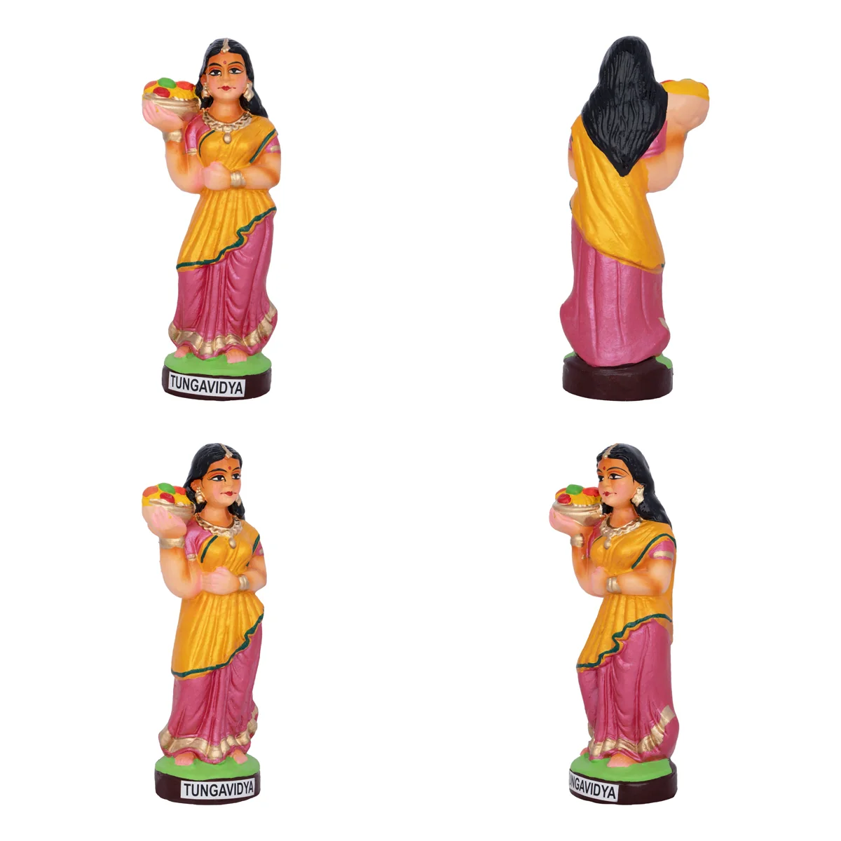 Krishna Murti Ashta Sakhi Clay Golu Bommai Set- 10X5.5 Inches | Navaratri Golu Gombe/Giri Golu Doll/Navratri Decor - Image 4