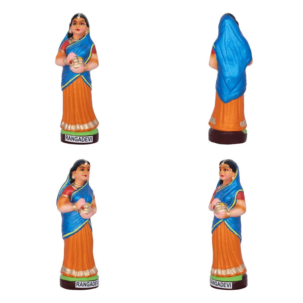 Krishna Murti Ashta Sakhi Clay Golu Bommai Set- 10X5.5 Inches | Navaratri Golu Gombe/Giri Golu Doll/Navratri Decor - Image 5