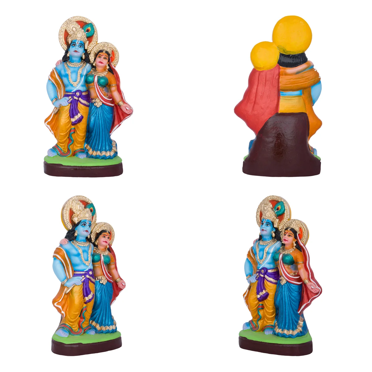 Krishna Murti Ashta Sakhi Clay Golu Bommai Set- 10X5.5 Inches | Navaratri Golu Gombe/Giri Golu Doll/Navratri Decor - Image 7