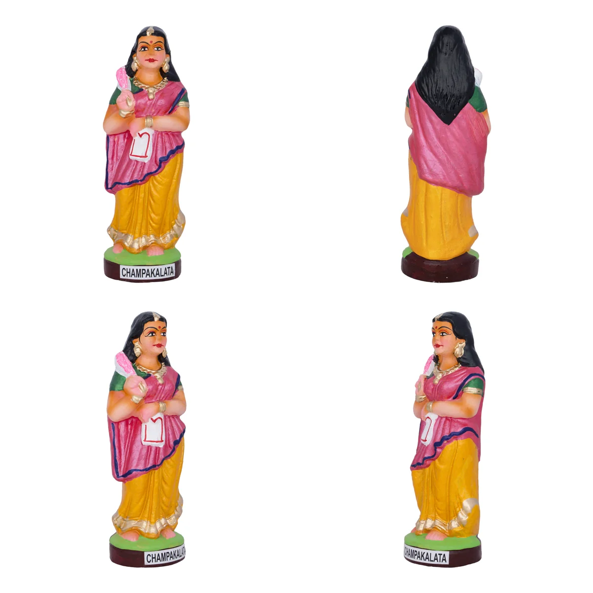Krishna Murti Ashta Sakhi Clay Golu Bommai Set- 10X5.5 Inches | Navaratri Golu Gombe/Giri Golu Doll/Navratri Decor - Image 8