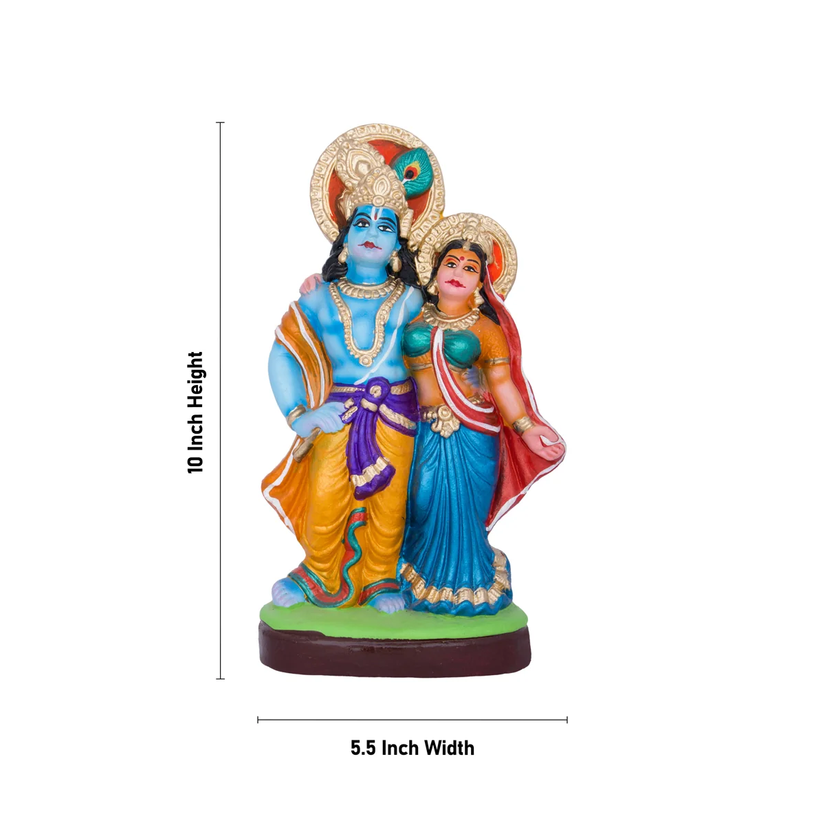 Krishna Murti Ashta Sakhi Clay Golu Bommai Set- 10X5.5 Inches | Navaratri Golu Gombe/Giri Golu Doll/Navratri Decor - Image 9