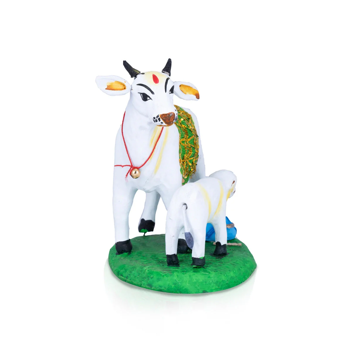 Krishna Murti Drinking Cow's Milk Clay Golu Bommai- 6 X 6 Inches | Navaratri Gombe/Giri Golu Doll/Navratri Decor - Image 5
