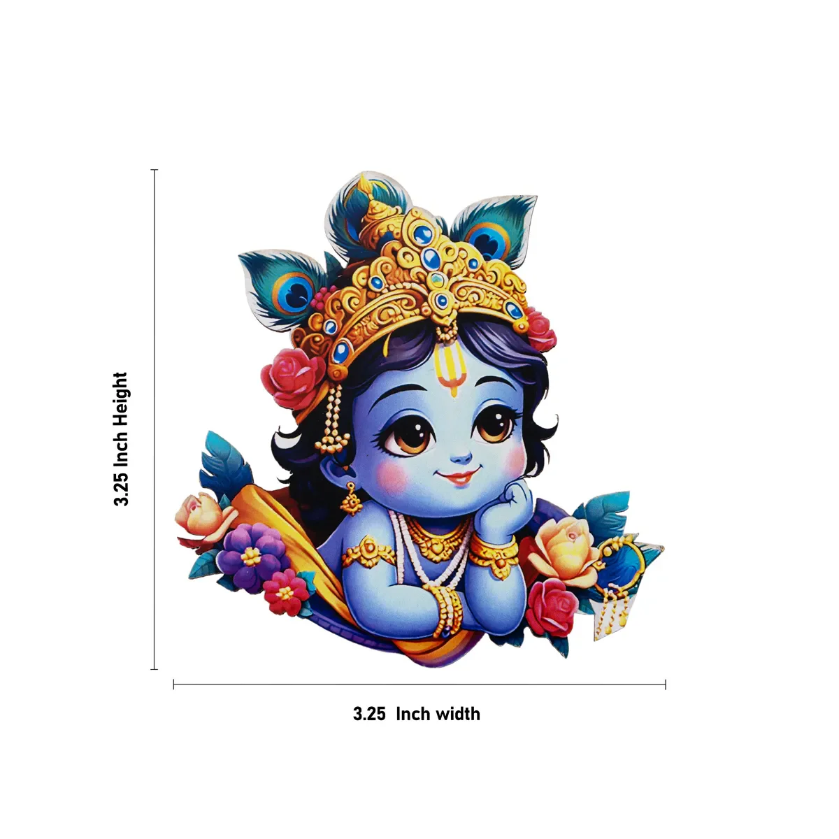 Krishna Murti Fridge Magnet - 3.25 X 3.25 Inches | Picture Magnet/ Photo Magnet For Fridge Decoration - Image 2