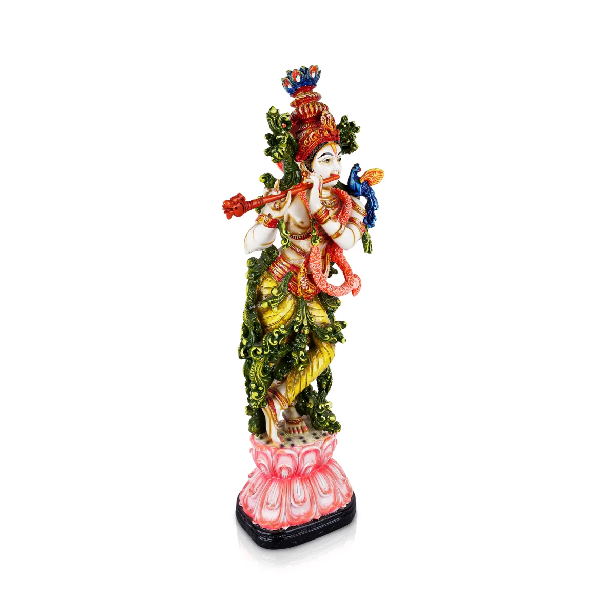 Krishna Murti Standing On Flower Base - 28 x 9 Inches | Fiber Statue/ Krishna Idol for Pooja - Image 3