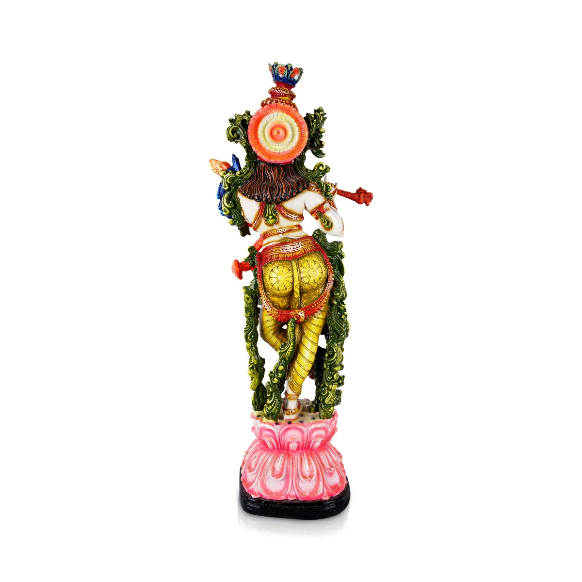 Krishna Murti Standing On Flower Base - 28 x 9 Inches | Fiber Statue/ Krishna Idol for Pooja - Image 5