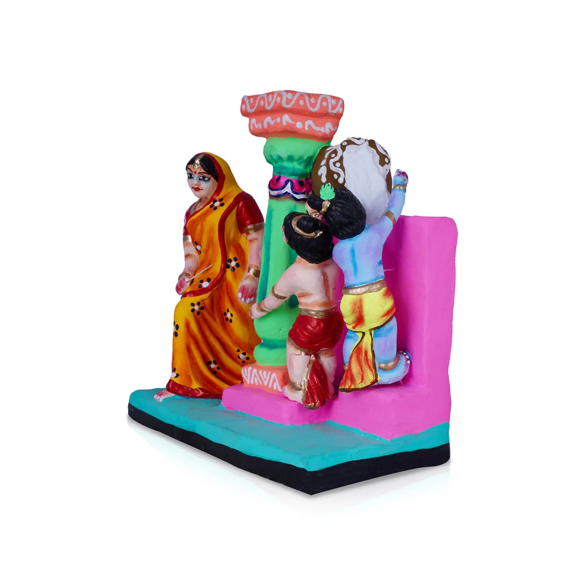 Krishna Murti Vennai Thiruduthal Clay Golu Bommai- 10 X 9 Inches | Navaratri Gombe/Giri Golu Doll/Navratri Decor - Image 2