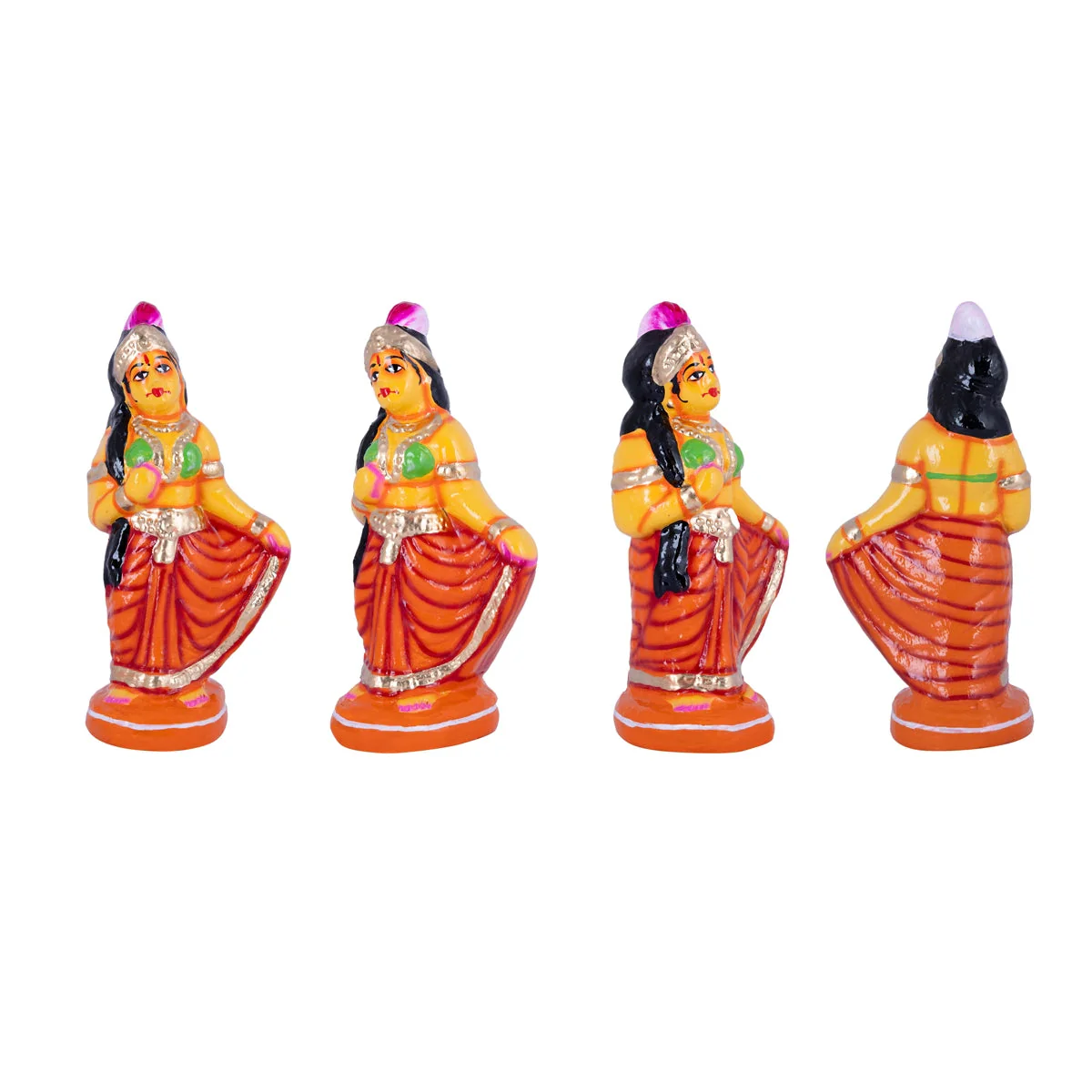 Krishna Murti With Gopiyar Clay Golu Bommai Set- 9 X 3.5 Inches | Navaratri Gombe/Giri Golu Doll/Navratri Decor - Image 2