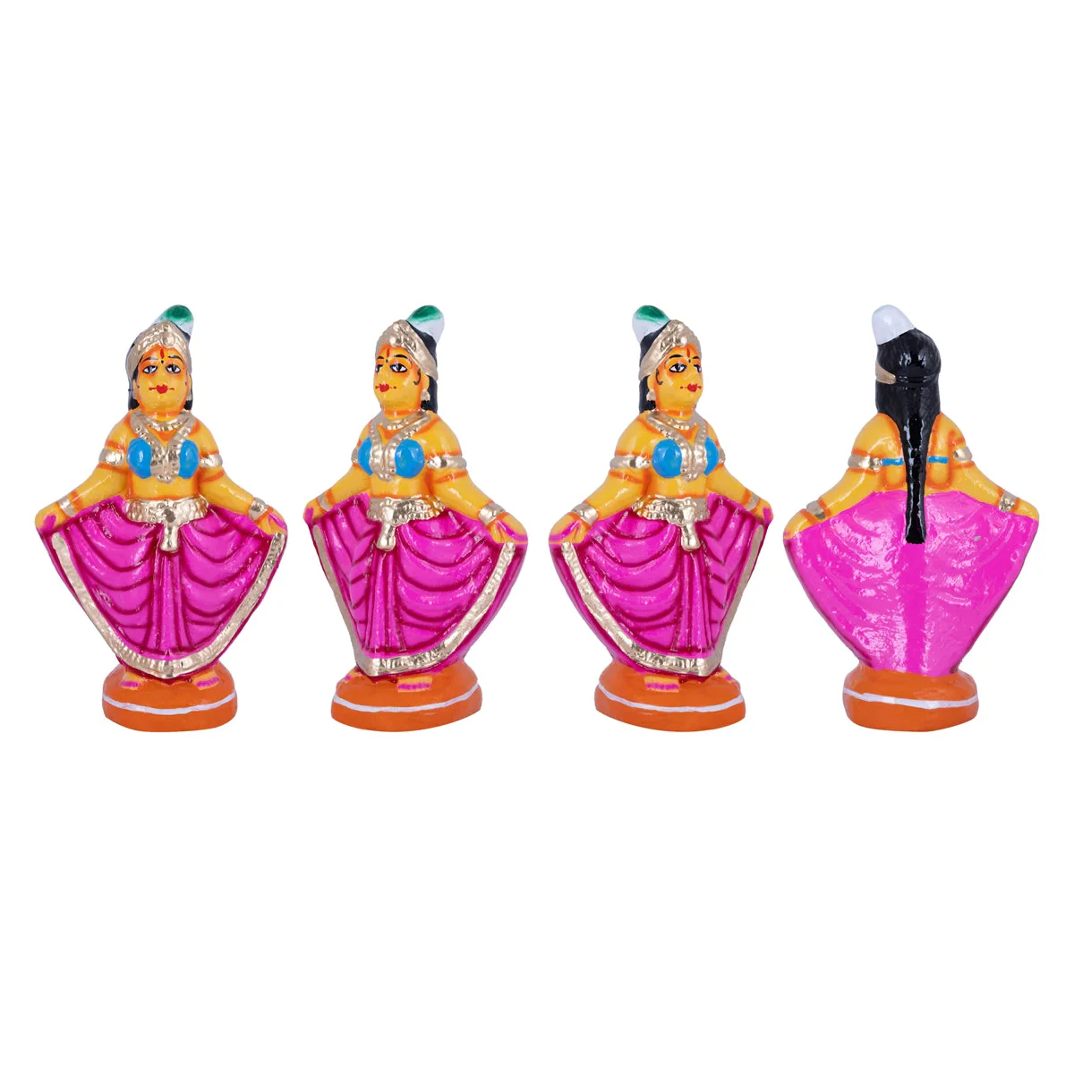 Krishna Murti With Gopiyar Clay Golu Bommai Set- 9 X 3.5 Inches | Navaratri Gombe/Giri Golu Doll/Navratri Decor - Image 3
