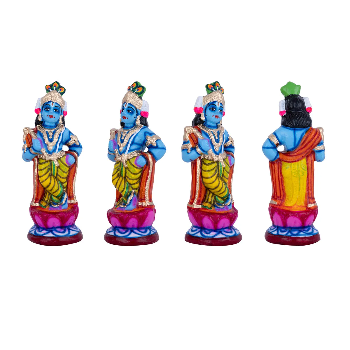 Krishna Murti With Gopiyar Clay Golu Bommai Set- 9 X 3.5 Inches | Navaratri Gombe/Giri Golu Doll/Navratri Decor - Image 8