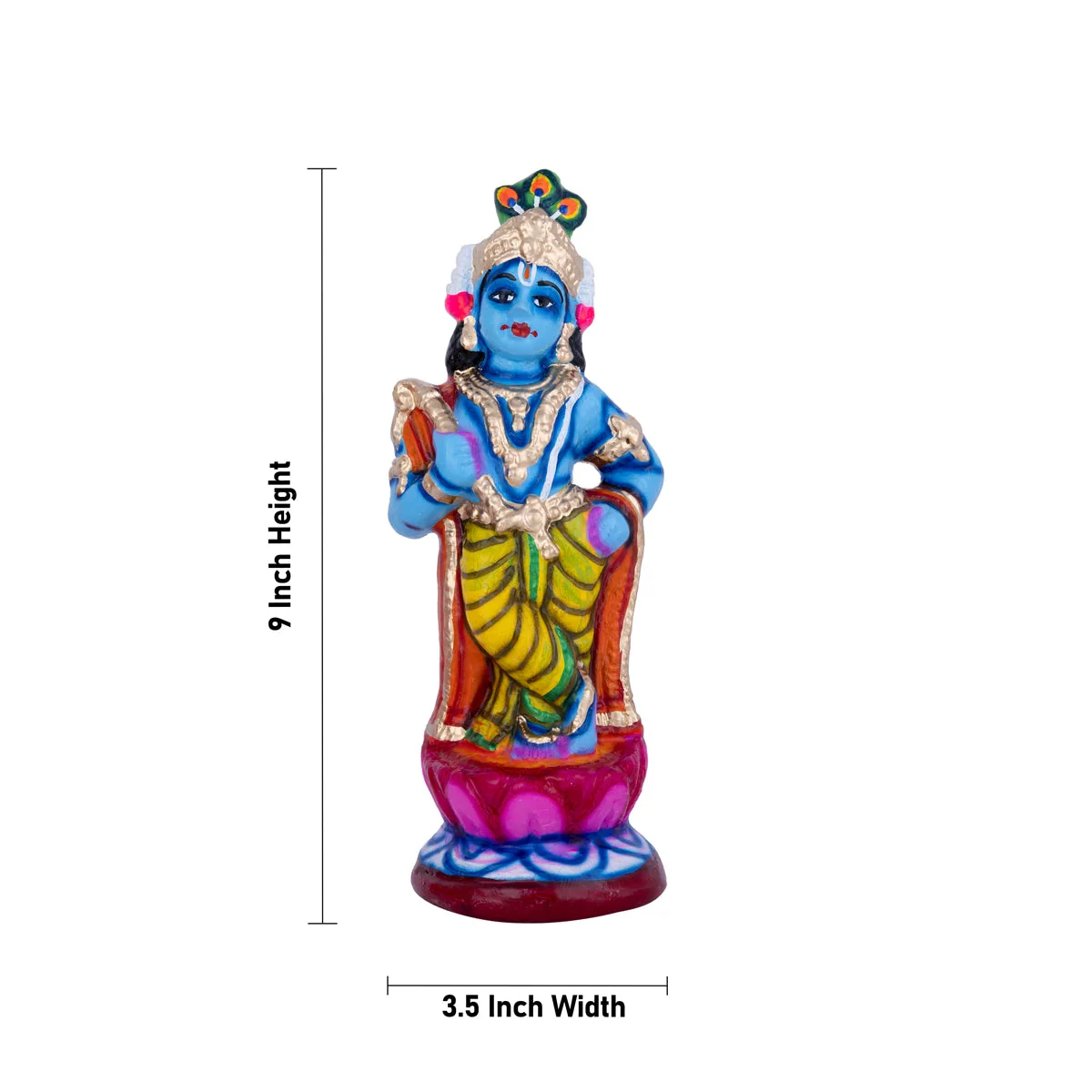 Krishna Murti With Gopiyar Clay Golu Bommai Set- 9 X 3.5 Inches | Navaratri Gombe/Giri Golu Doll/Navratri Decor - Image 9