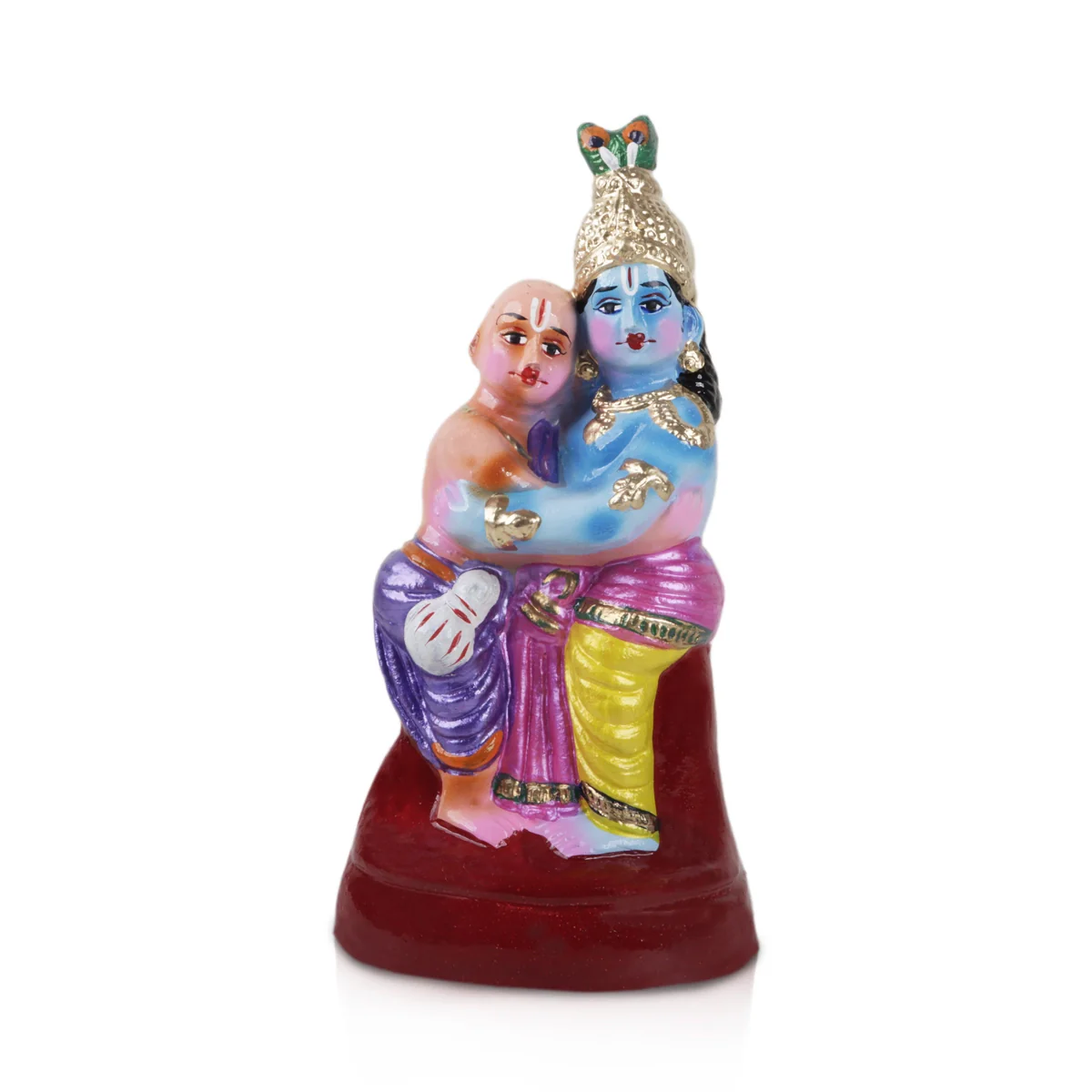Krishna Murti With Kuselar Clay Golu Bommai- 11 X 7 Inches | Navaratri Golu Gombe/Giri Golu Doll/Navratri Decor - Image 2