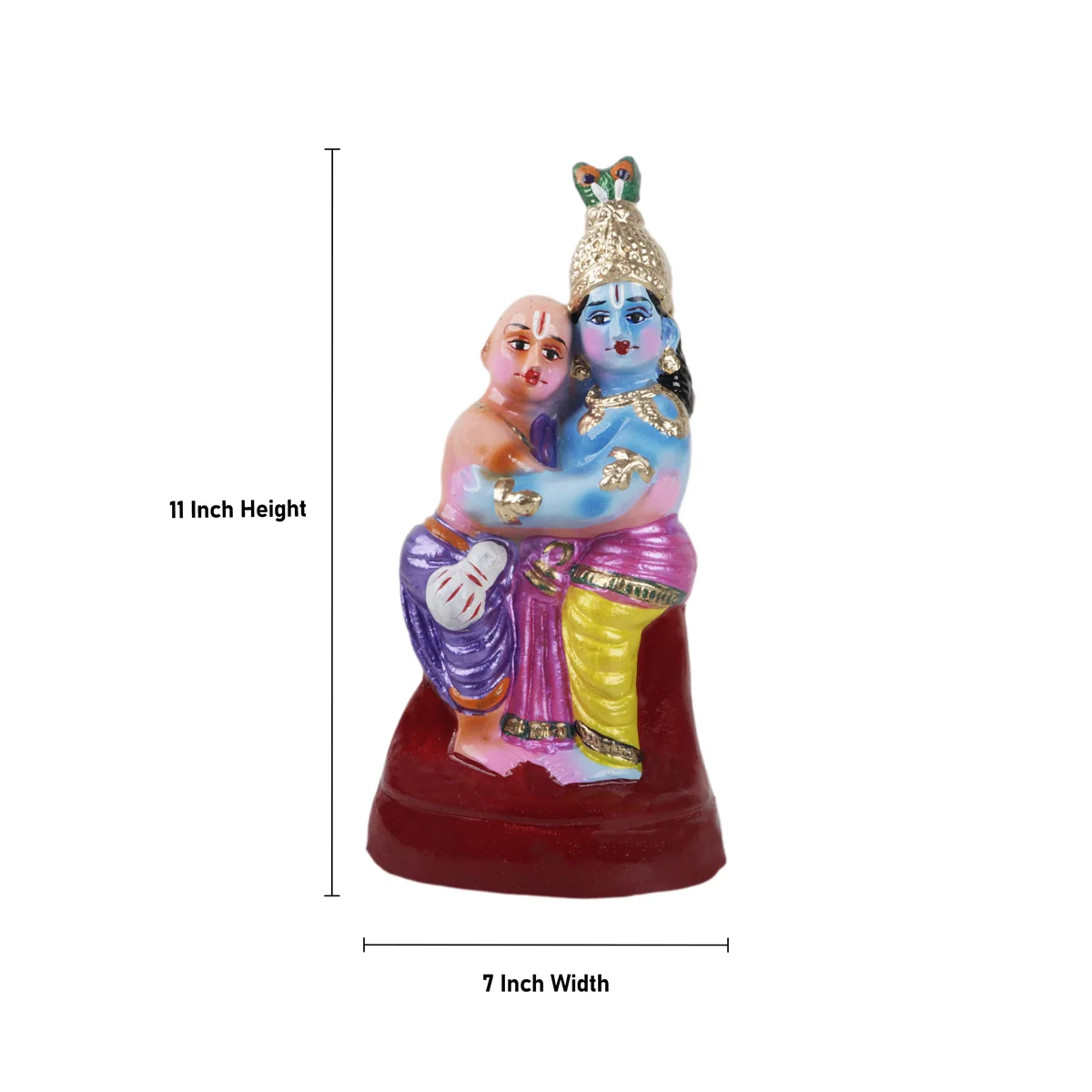 Krishna Murti With Kuselar Clay Golu Bommai- 11 X 7 Inches | Navaratri Golu Gombe/Giri Golu Doll/Navratri Decor - Image 6