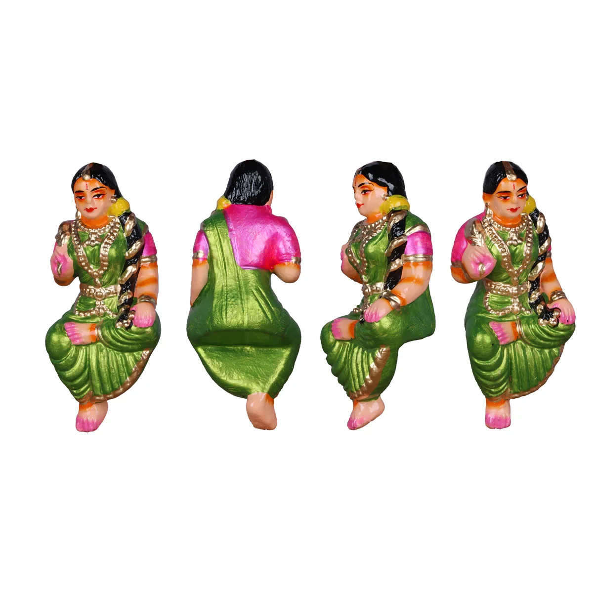 Krishna Oonjal Clay Golu Bommai Set - 9 Inches | Giri Golu Doll/ Navaratri Golu Bomma/Gombe/Bommai - Image 3