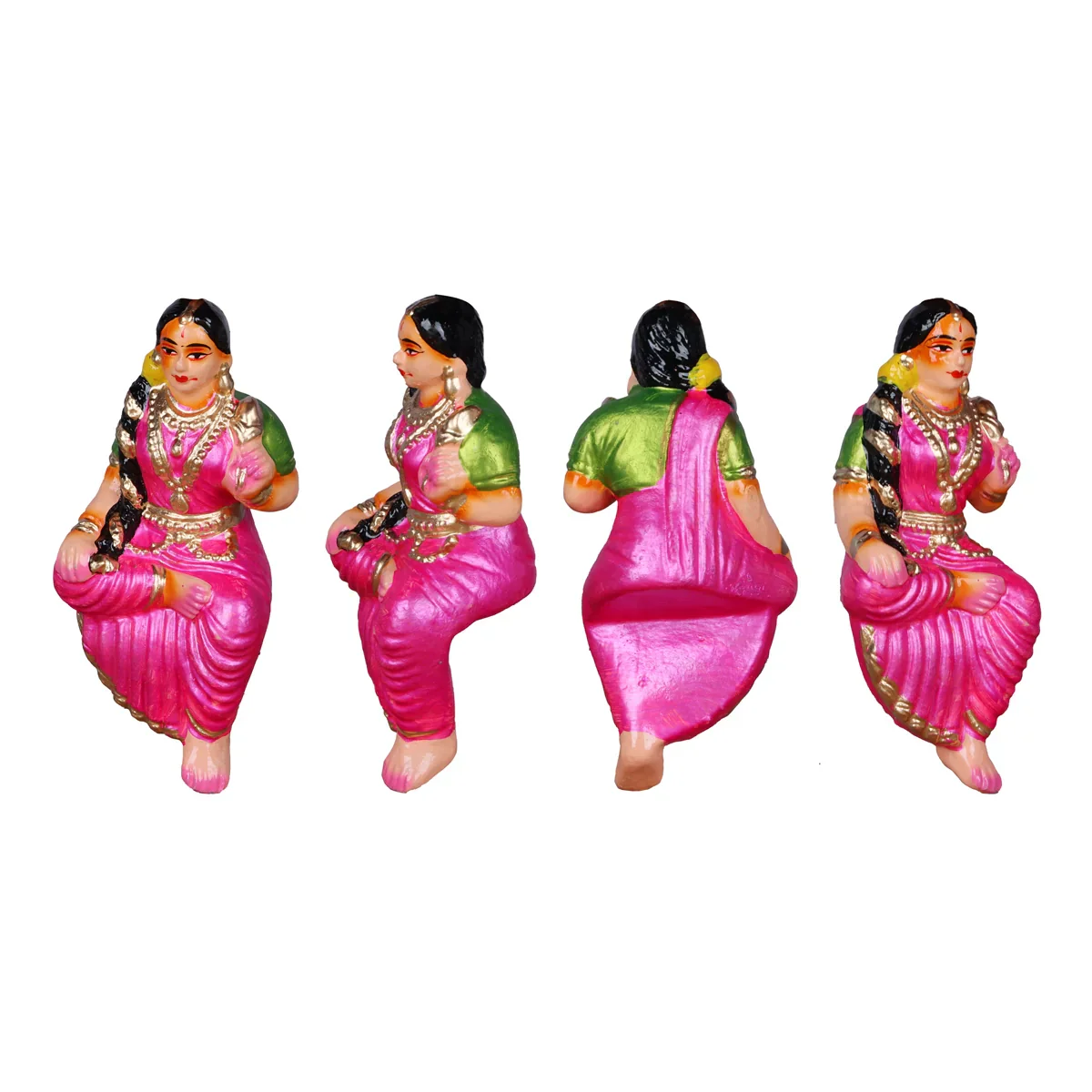 Krishna Oonjal Clay Golu Bommai Set - 9 Inches | Giri Golu Doll/ Navaratri Golu Bomma/Gombe/Bommai - Image 4