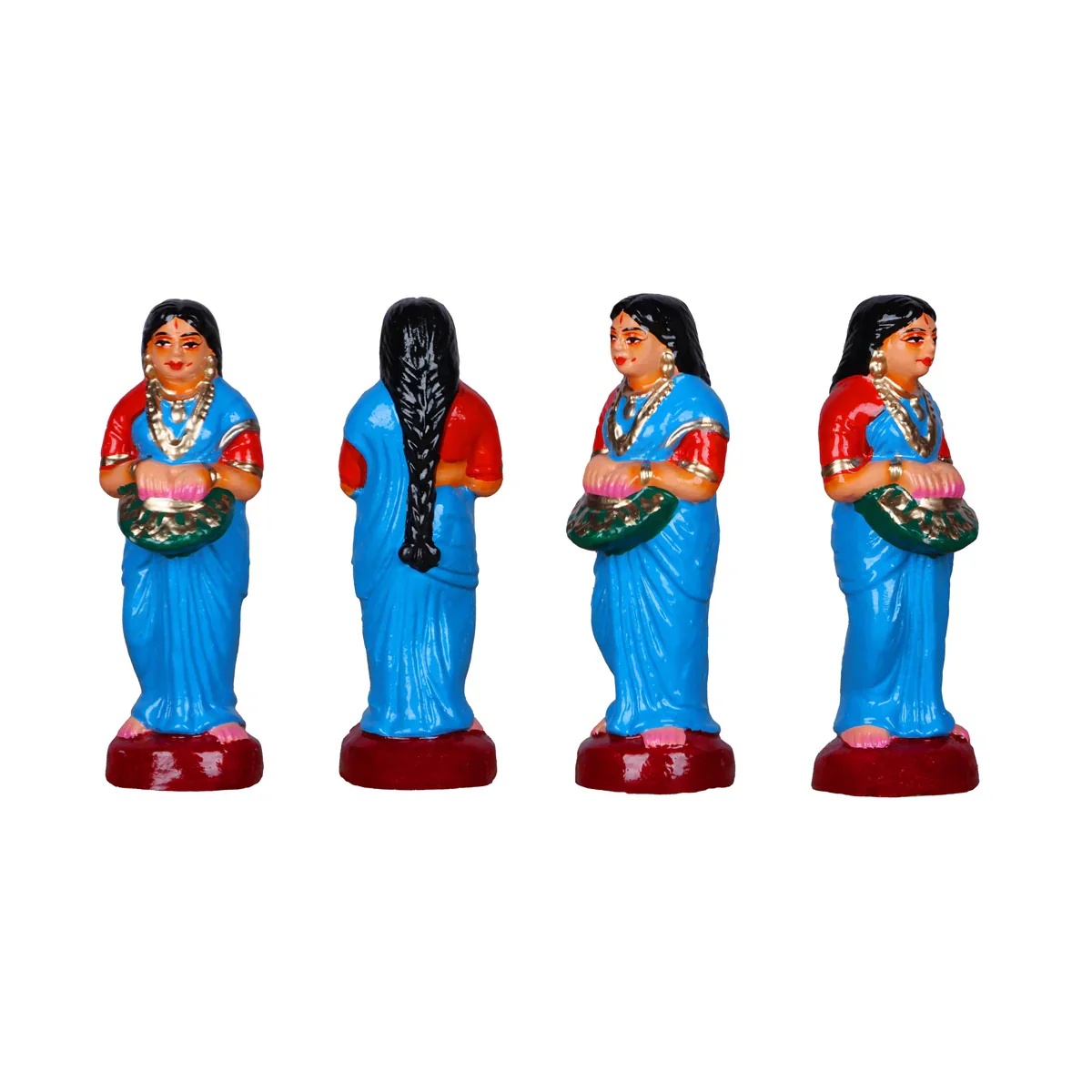 Krishna Oonjal Clay Golu Bommai Set - 9 Inches | Giri Golu Doll/ Navaratri Golu Bomma/Gombe/Bommai - Image 6