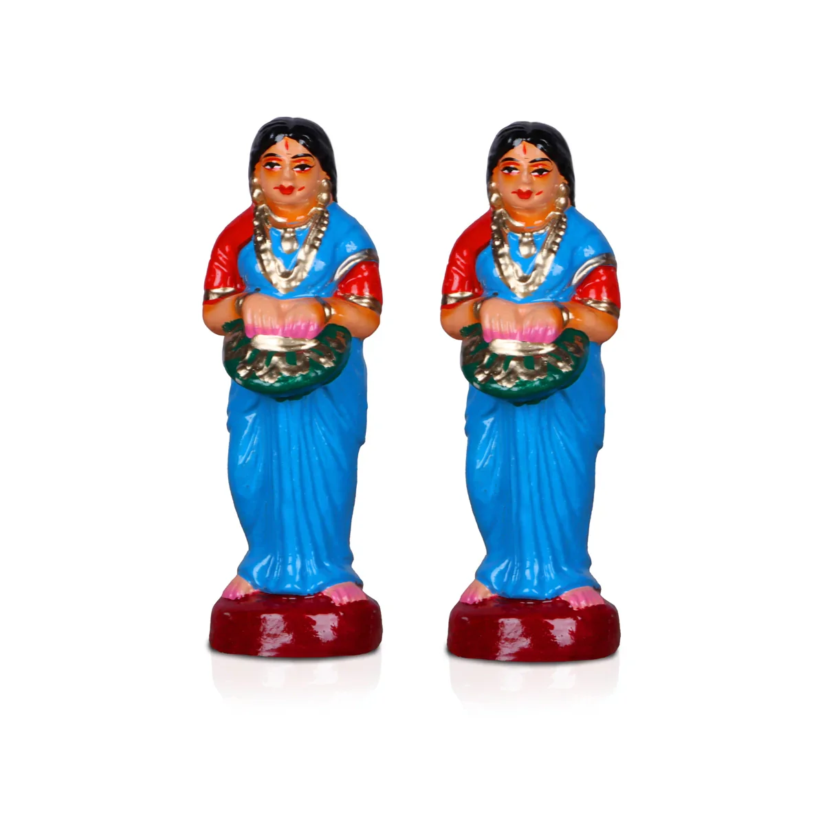 Krishna Oonjal Clay Golu Bommai Set - 9 Inches | Giri Golu Doll/ Navaratri Golu Bomma/Gombe/Bommai - Image 7