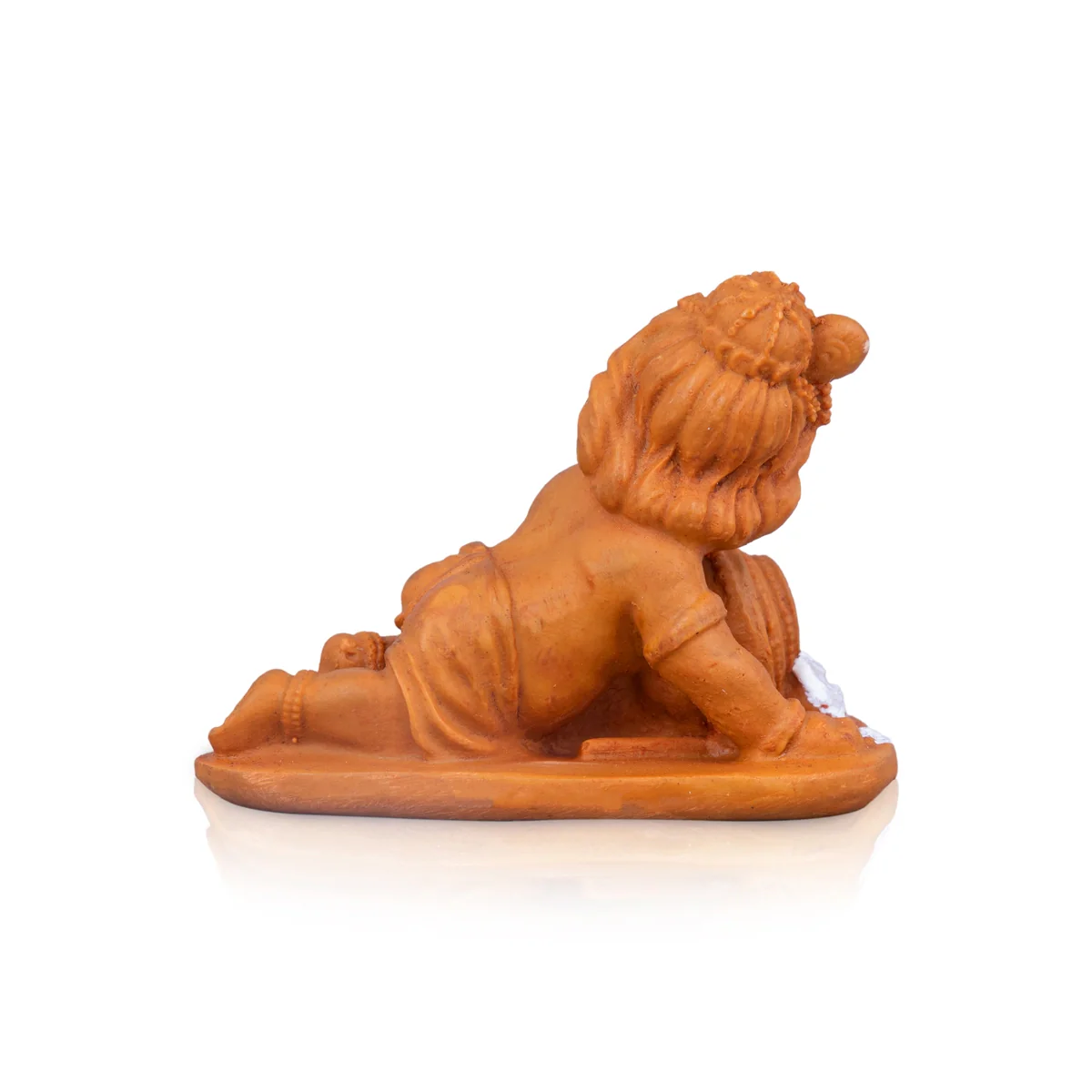 Butter Krishna Murti With Pot - 3 x 3.5 Inches | Wooden Polish Krishna Idol With Base/ Resin Statue for Pooja - Image 3