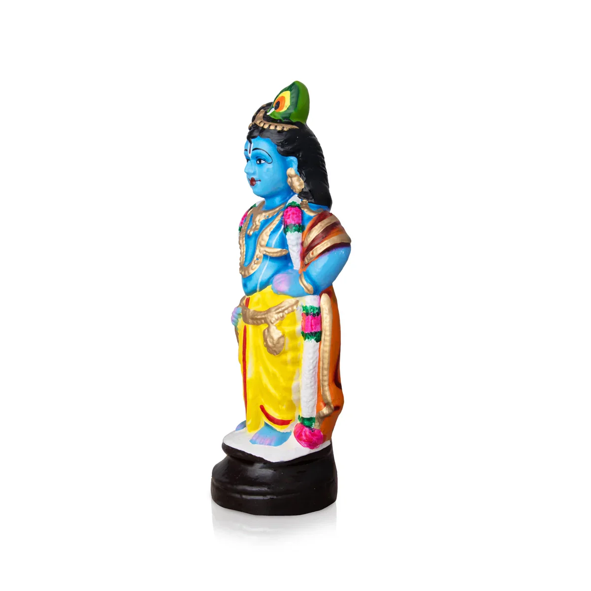 Krishna Standing Clay Golu Bommai - 11 x 4 Inches | Giri Golu Doll/ Navaratri Golu Bomma/Gombe/Bommai - Image 3