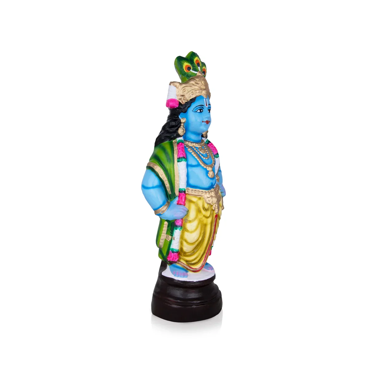 Krishna Standing Clay Golu Bommai - 13 x 7 Inches | Giri Golu Doll/ Navaratri Golu Bomma/Gombe/Bommai - Image 2