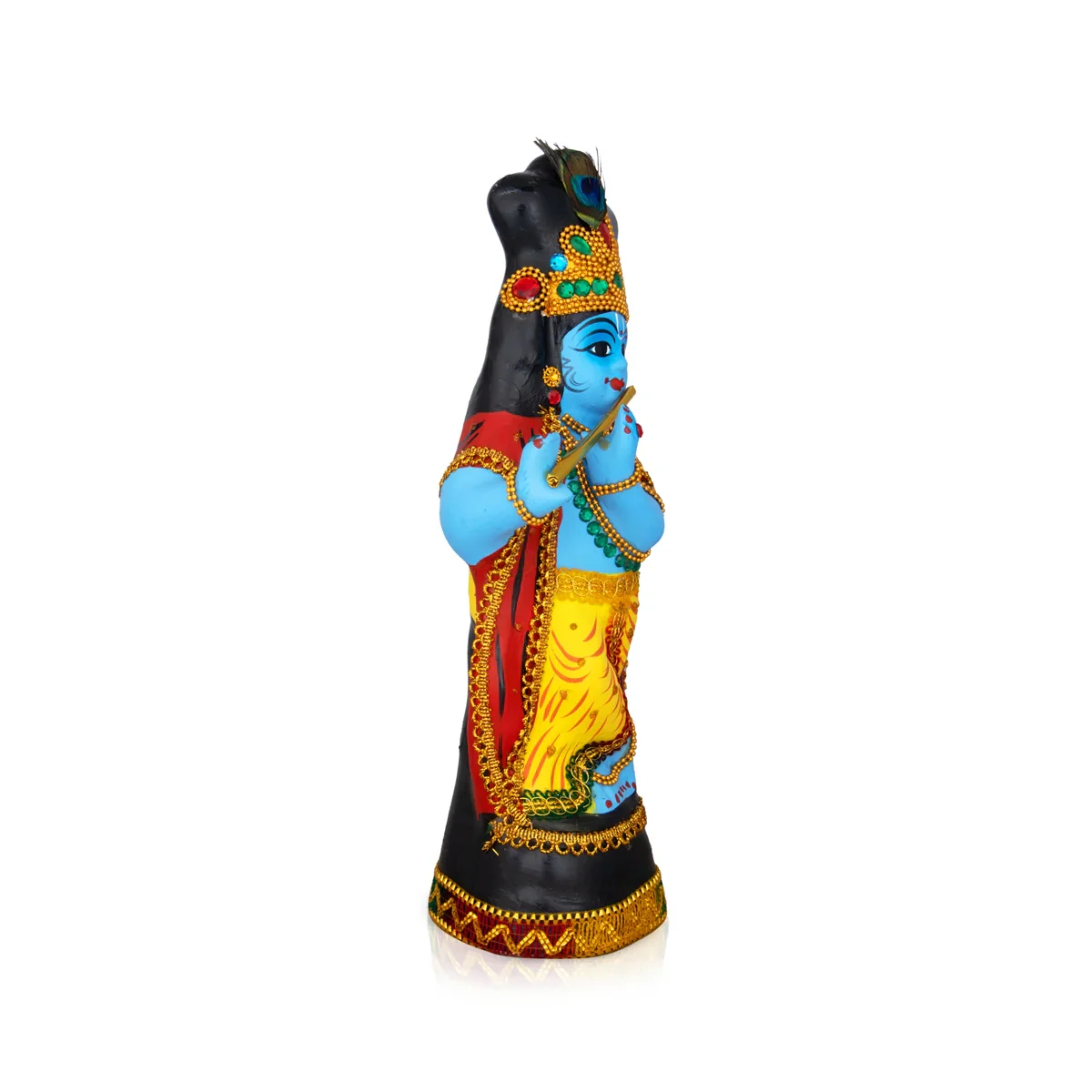Krishna Statue With Alankaram - 14 x 6 Inches | Fibre Idol/ Krishna Idol for Pooja - Image 2