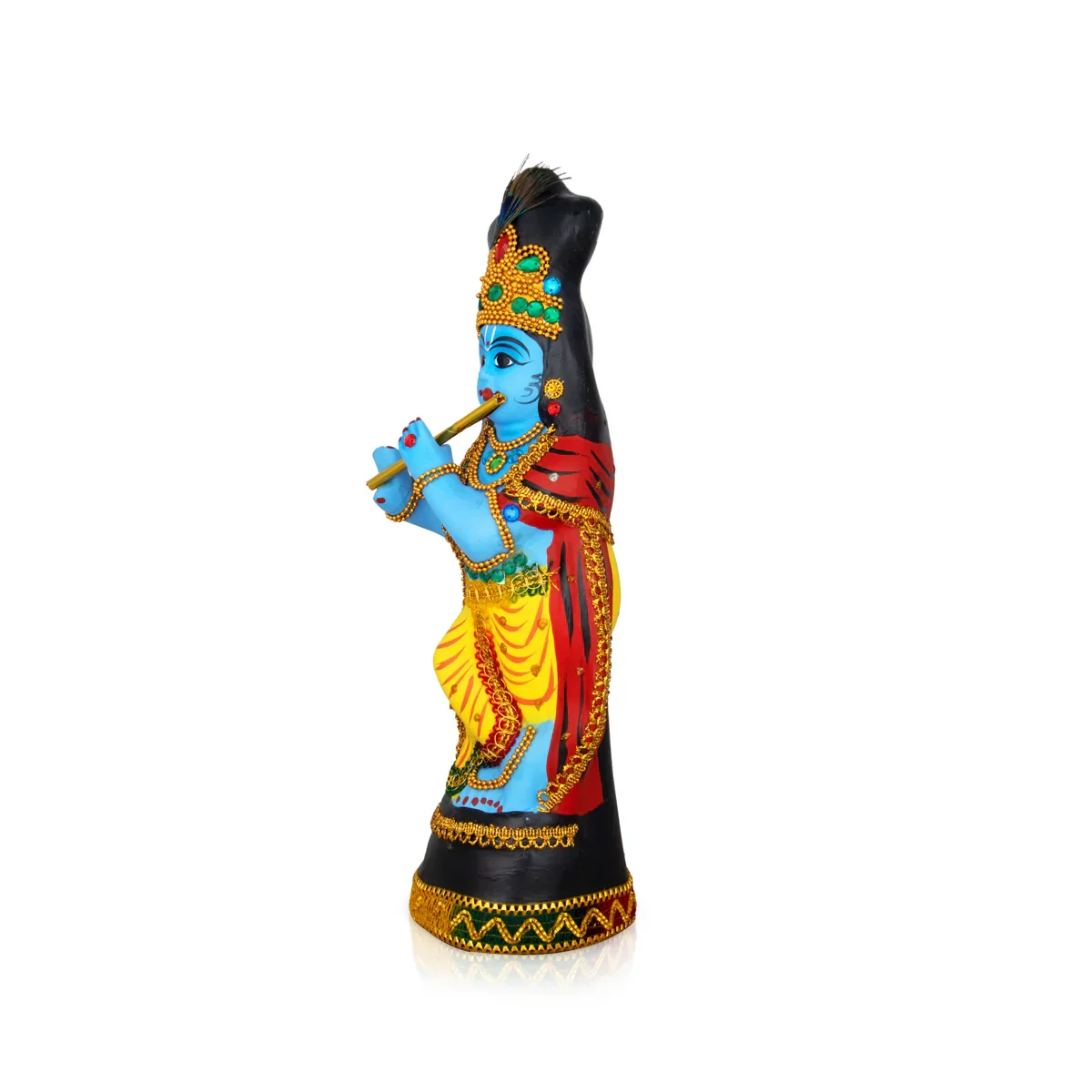 Krishna Statue With Alankaram - 14 x 6 Inches | Fibre Idol/ Krishna Idol for Pooja - Image 3