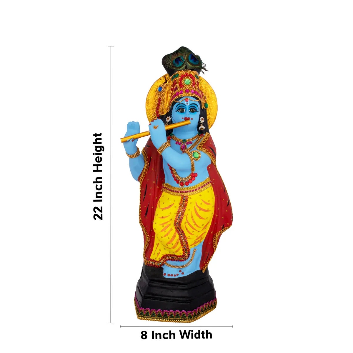 Krishna Statue With Alankaram - 22 x 8 Inches | Fibre Idol/ Krishna Idol for Pooja - Image 5