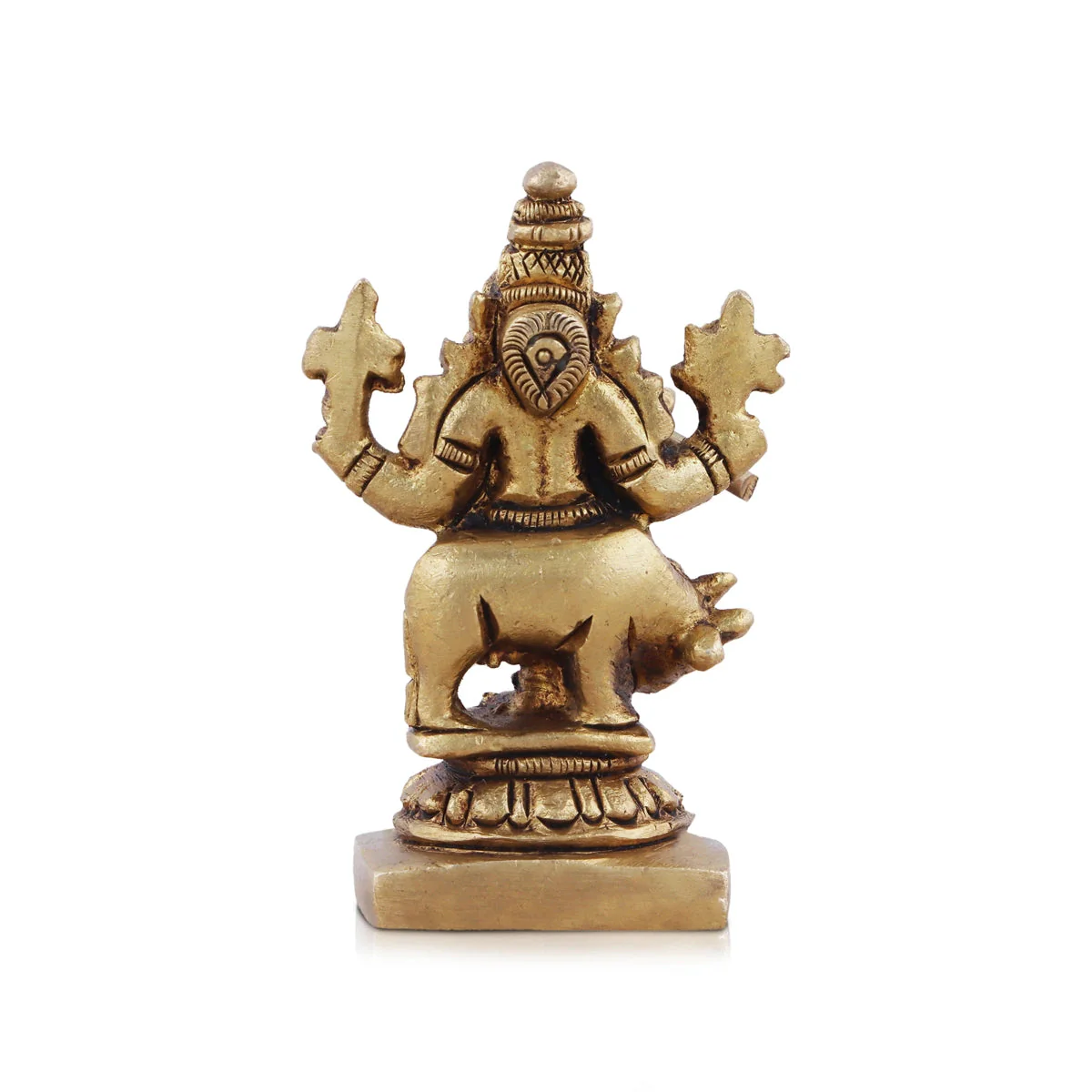 Krishna Statue With Cow - 2 x 1.5 Inches | Antique Brass Idol/ Cow Krishna Murti for Pooja - Image 4
