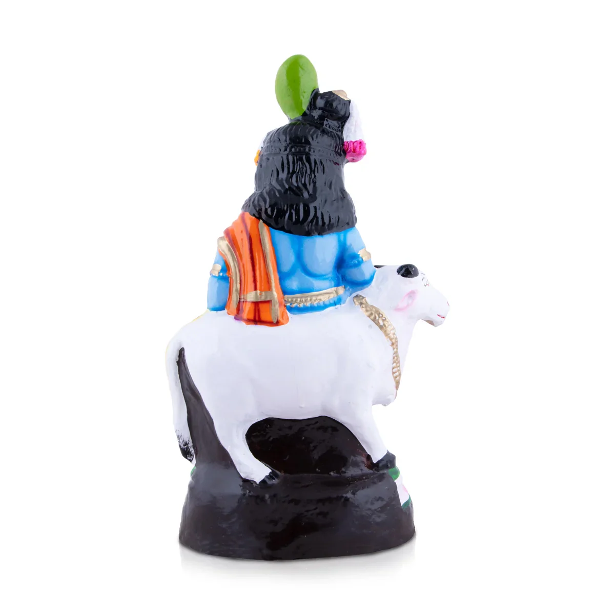 Krishna With Cow Clay Golu Bommai - 13.5 x 7 Inches | Giri Golu Doll/ Navaratri Golu Bomma/Gombe/Bommai - Image 4
