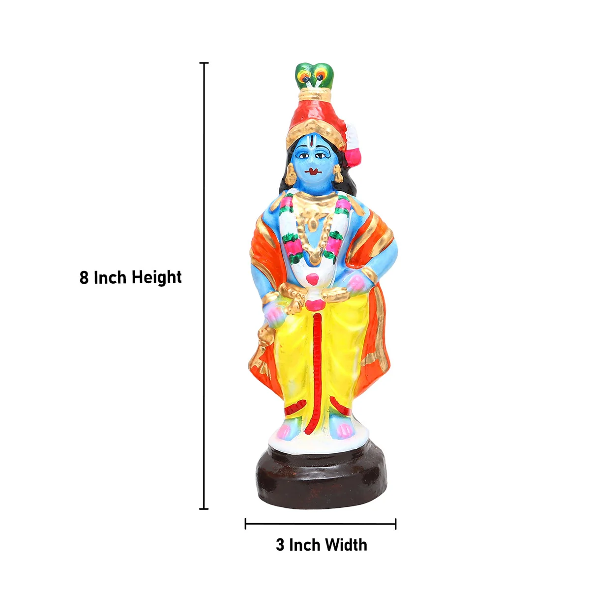 Krishna with Gopishri Clay Golu Bommai Set - 8 x 3 Inches | Giri Golu Doll/ Navaratri Golu Bomma/Gombe/Bommai - Image 4