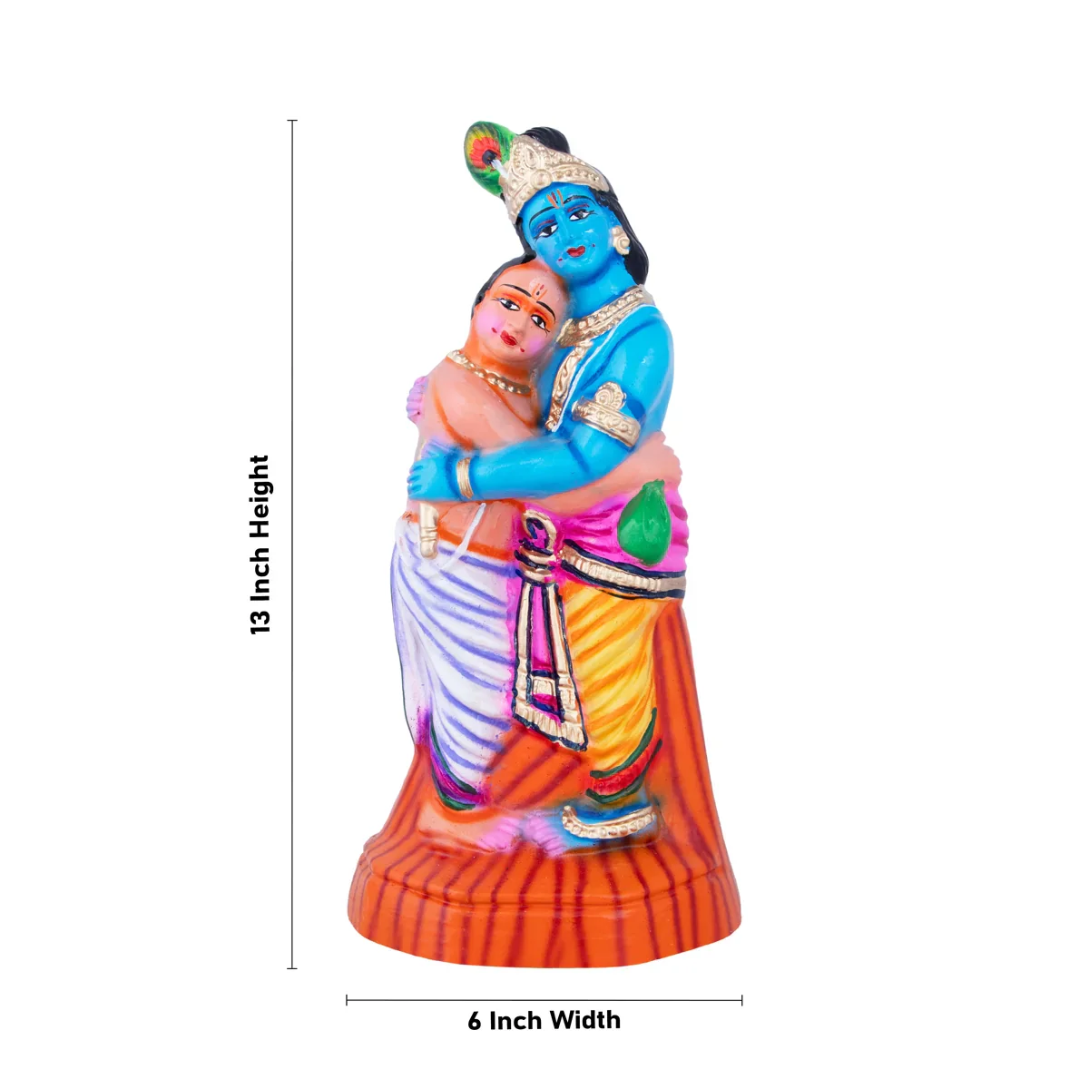 Krishna with Kuselar Paper Mache Golu Bommai - 13 x 6 Inches | Giri Golu Doll/ Navaratri Golu Bomma/Gombe - Image 5