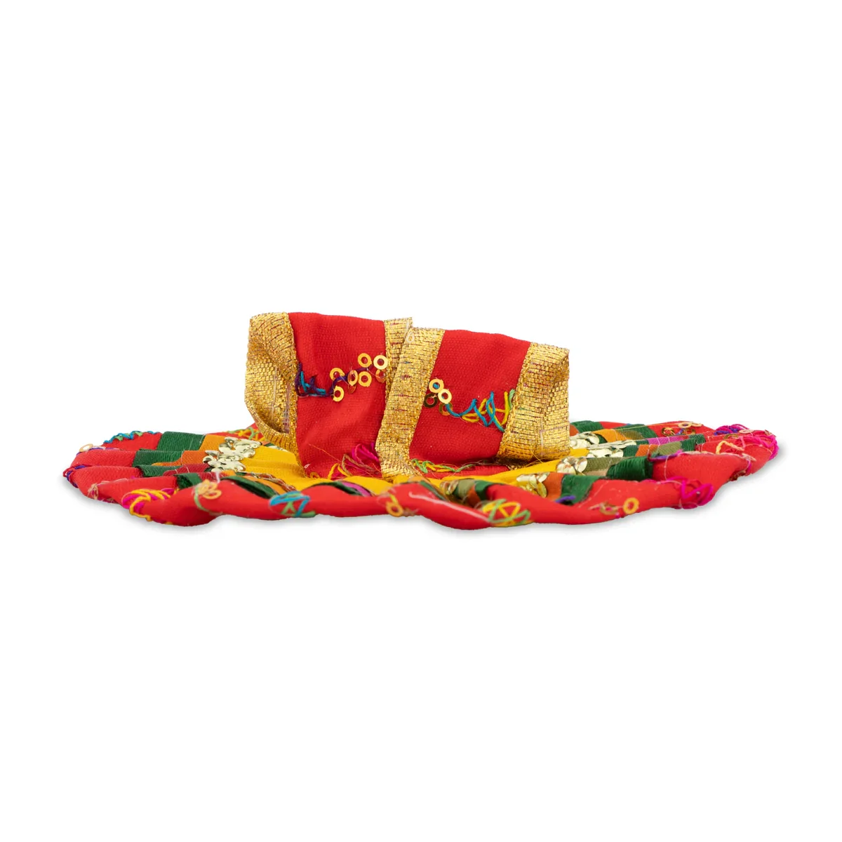 Krishnar Dress - 4.5 Inches | Satin Krishna Idol Dress/ Assorted Colour & Design - Image 5