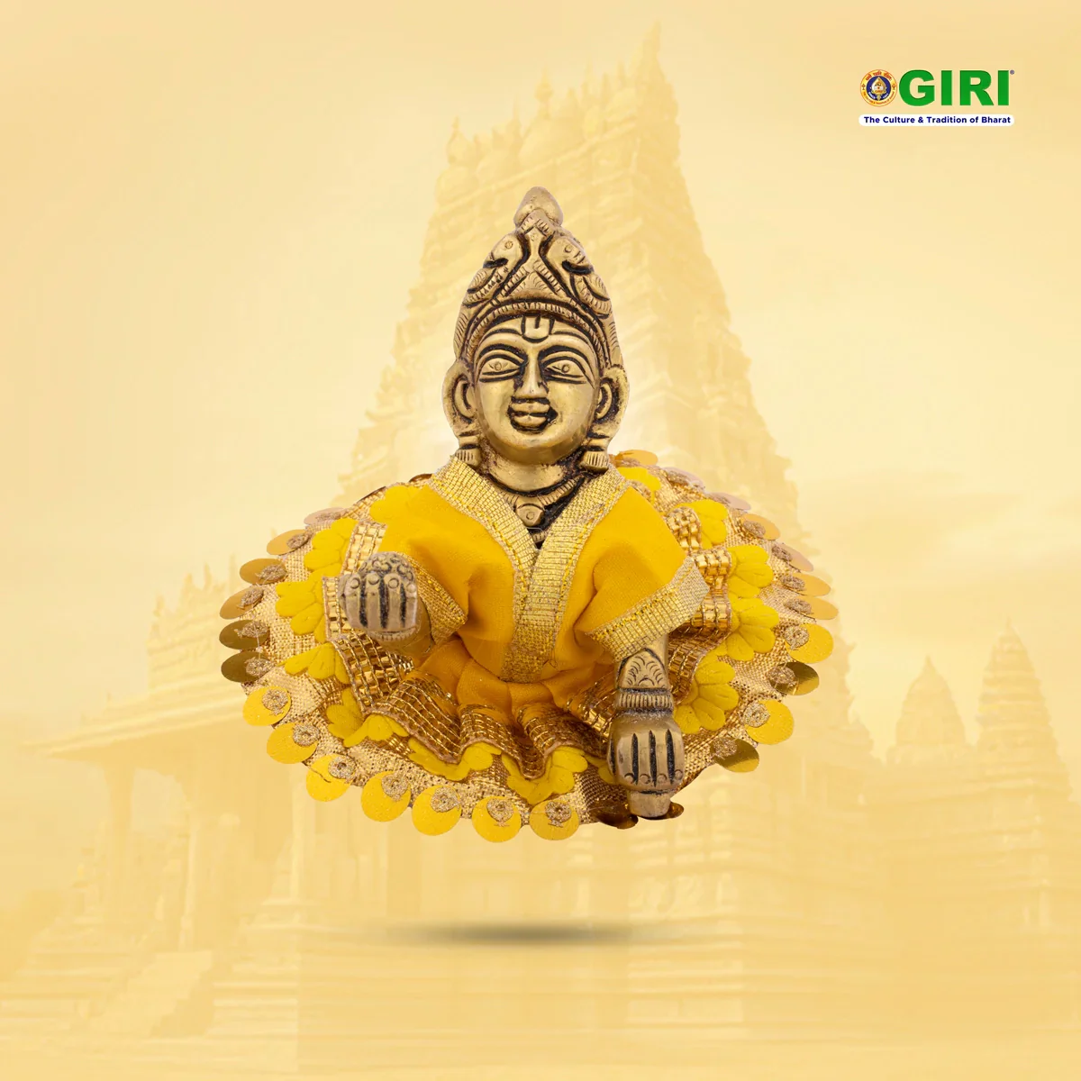 Krishnar Dress - 4.5 Inches | Satin Krishna Idol Dress for Deity/ Assorted Colour & Design - Image 19