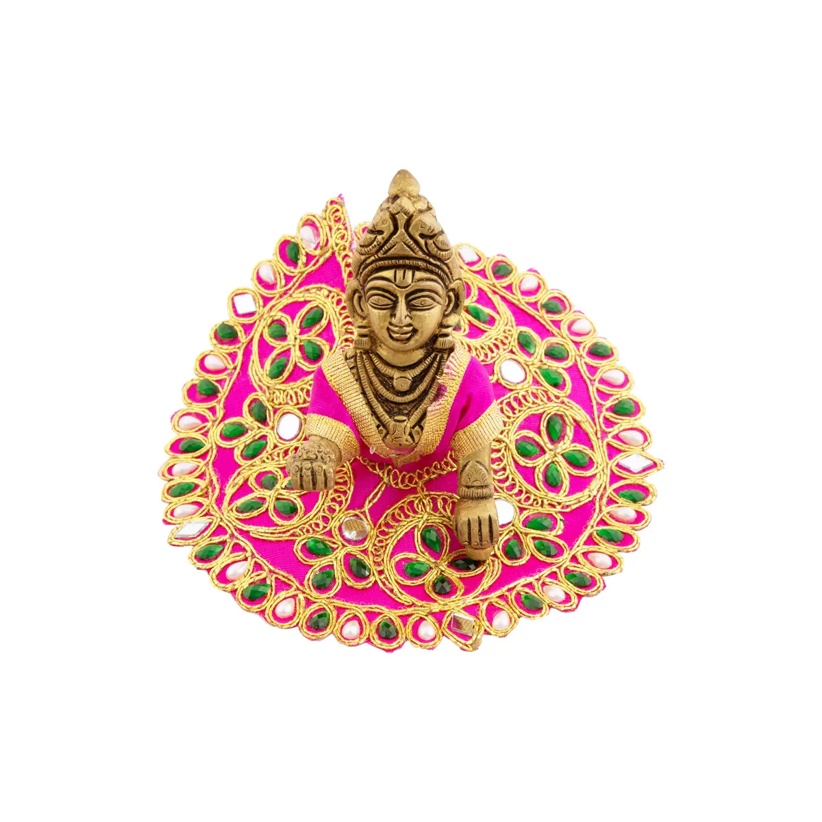 Krishna Dress - 5.5 Inches | Stone & Embroidery Design Krishna Costume/ Kanha Ji Dress for Deity - Image 11