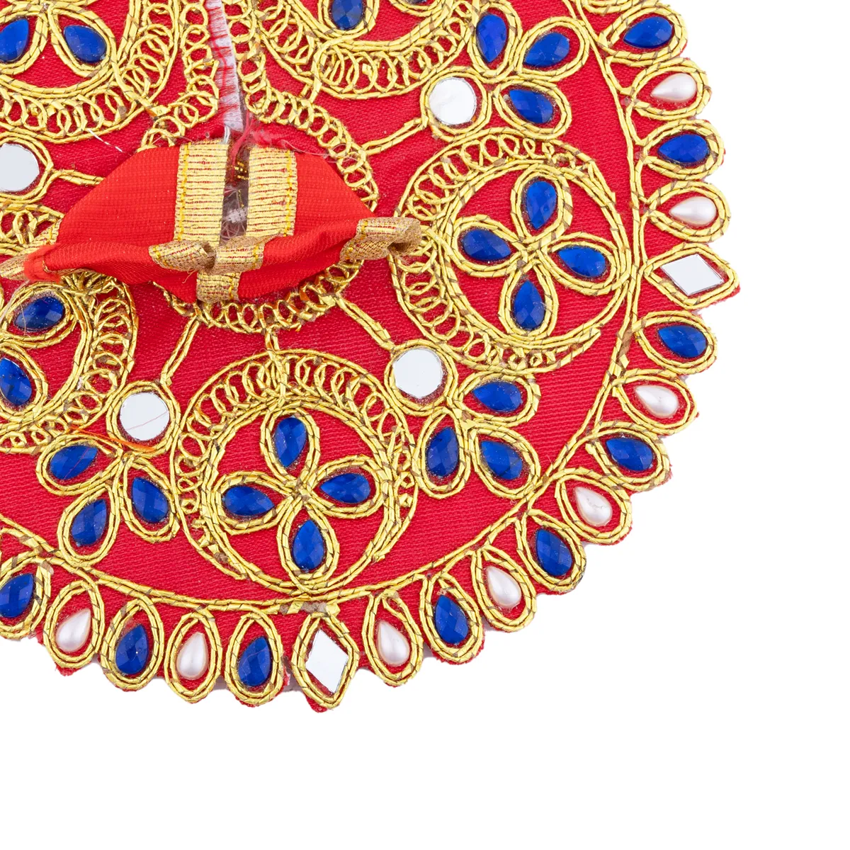 Krishna Dress - 5.5 Inches | Stone & Embroidery Design Krishna Costume/ Kanha Ji Dress for Deity - Image 7