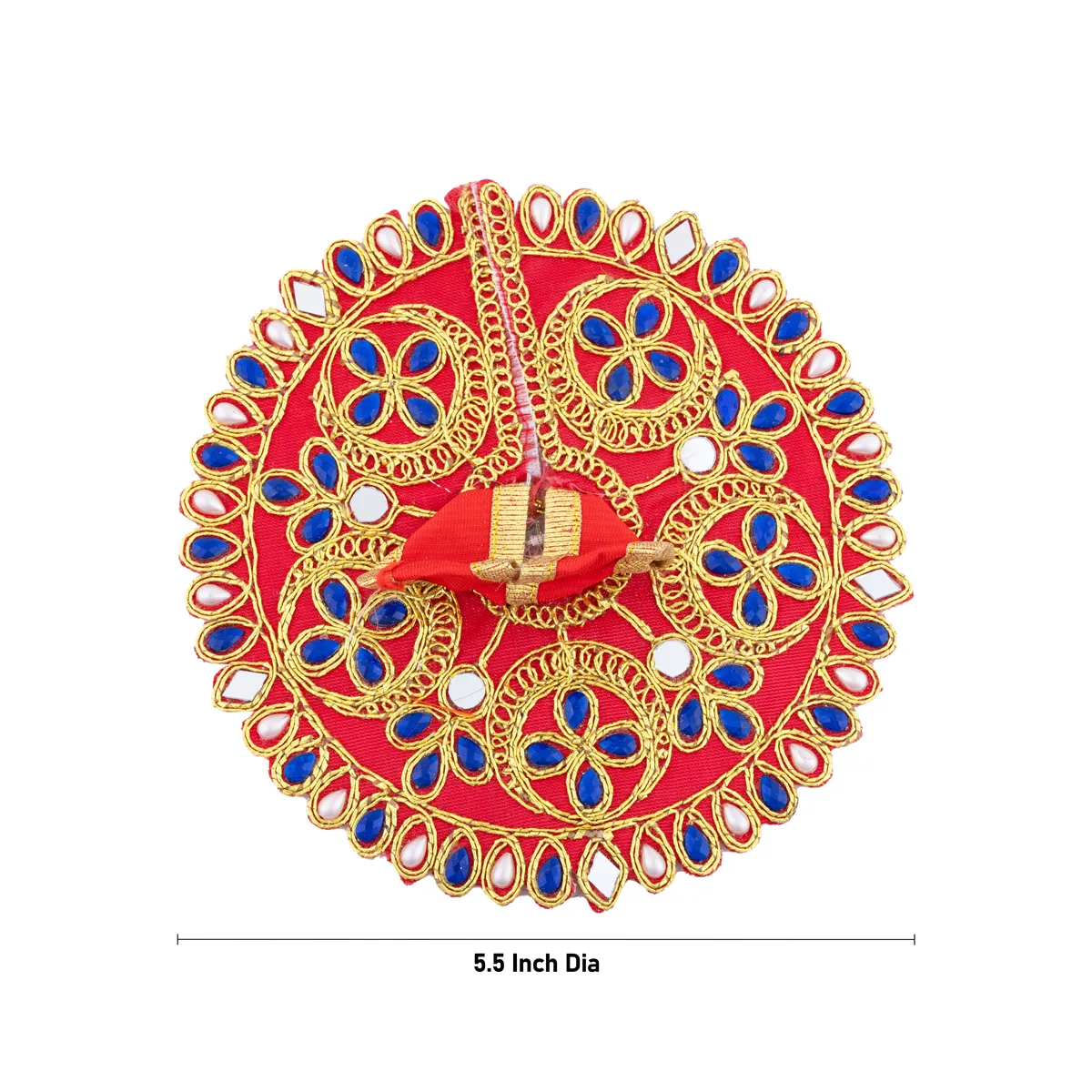 Krishna Dress - 5.5 Inches | Stone & Embroidery Design Krishna Costume/ Kanha Ji Dress for Deity - Image 8
