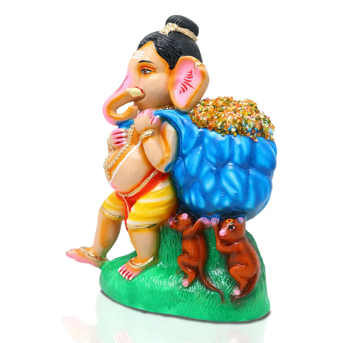 Kuber Ganapati Paper Mache Golu Bommai - 14 x 10 Inches | Giri Golu Doll/ Navaratri Golu Bomma/Gombe/Bommai - Image 3
