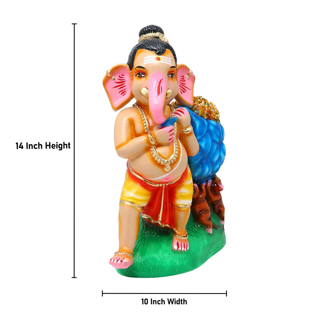 Kuber Ganapati Paper Mache Golu Bommai - 14 x 10 Inches | Giri Golu Doll/ Navaratri Golu Bomma/Gombe/Bommai - Image 4