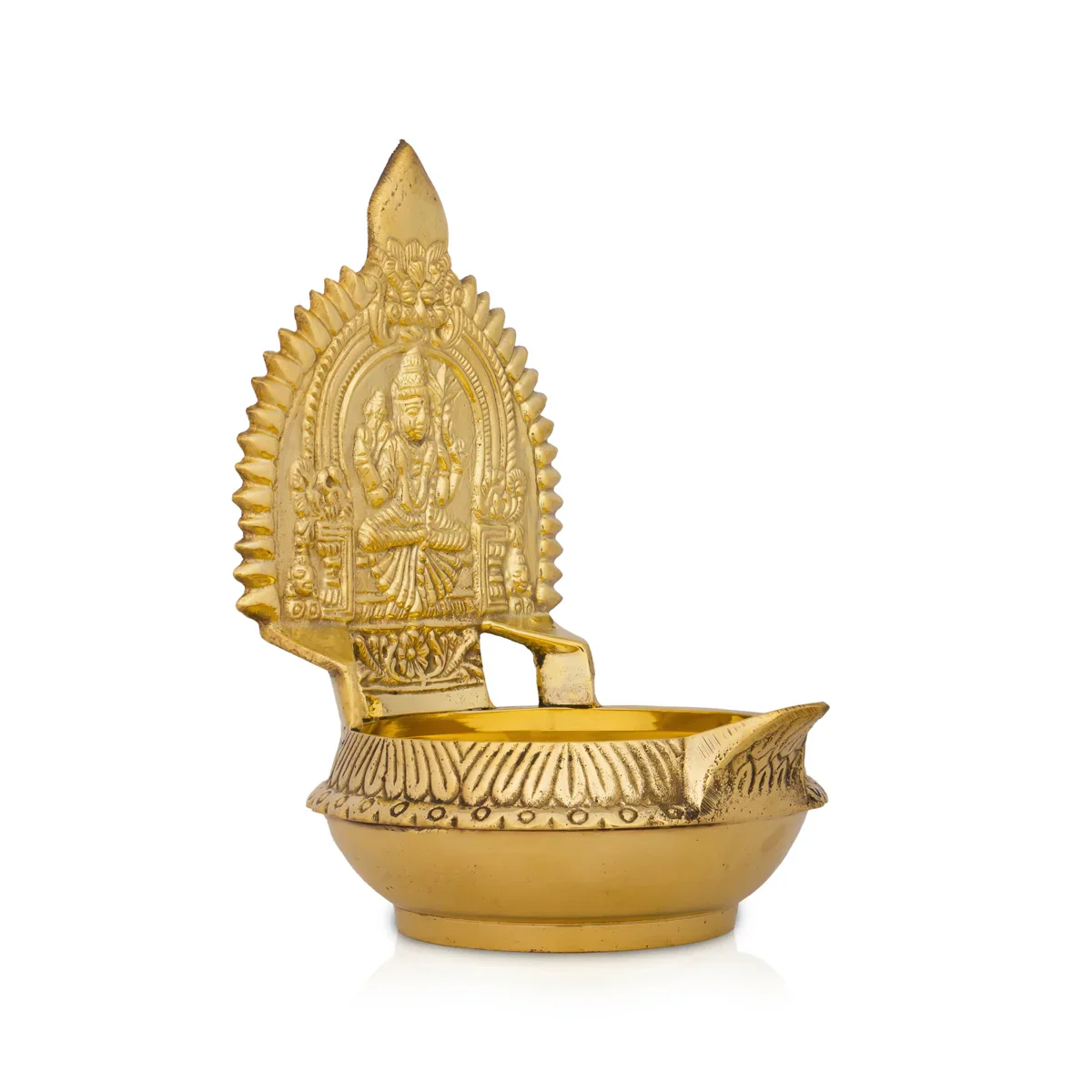Kuber Kamakshi Deepam - 6 x 3.5 Inches | Brass Vilakku/ Kamatchi Lamp for Pooja/ 460 Gms Approx - Image 3