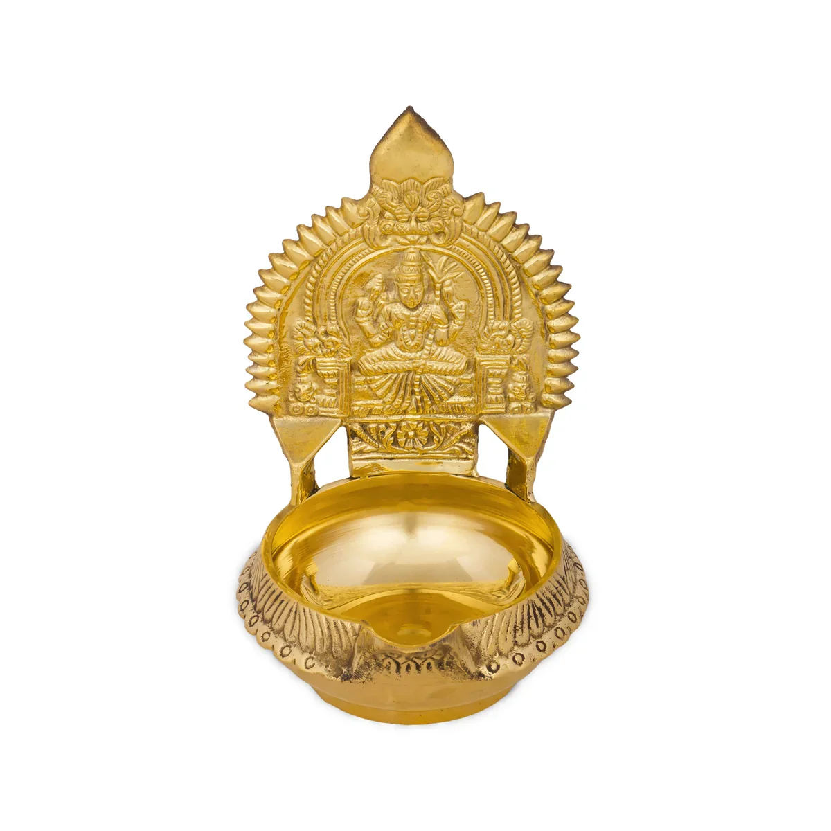 Kuber Kamakshi Deepam - 6 x 3.5 Inches | Brass Vilakku/ Kamatchi Lamp for Pooja/ 460 Gms Approx - Image 5