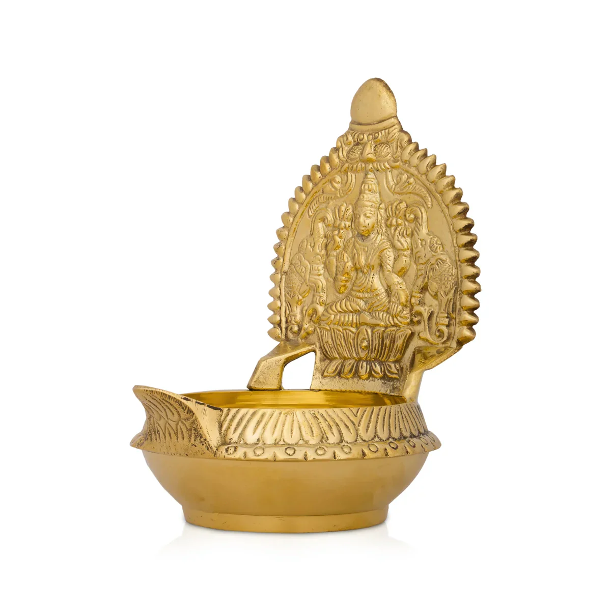 Kuber Kamakshi Lakshmi Lamp - 6 x 3.5 Inches | Brass Vilakku/ Laxmi Deepam for Pooja/ 460 Gms Approx - Image 2