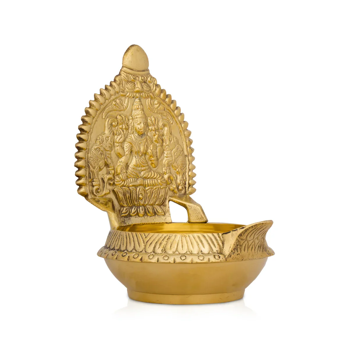 Kuber Kamakshi Lakshmi Lamp - 6 x 3.5 Inches | Brass Vilakku/ Laxmi Deepam for Pooja/ 460 Gms Approx - Image 3
