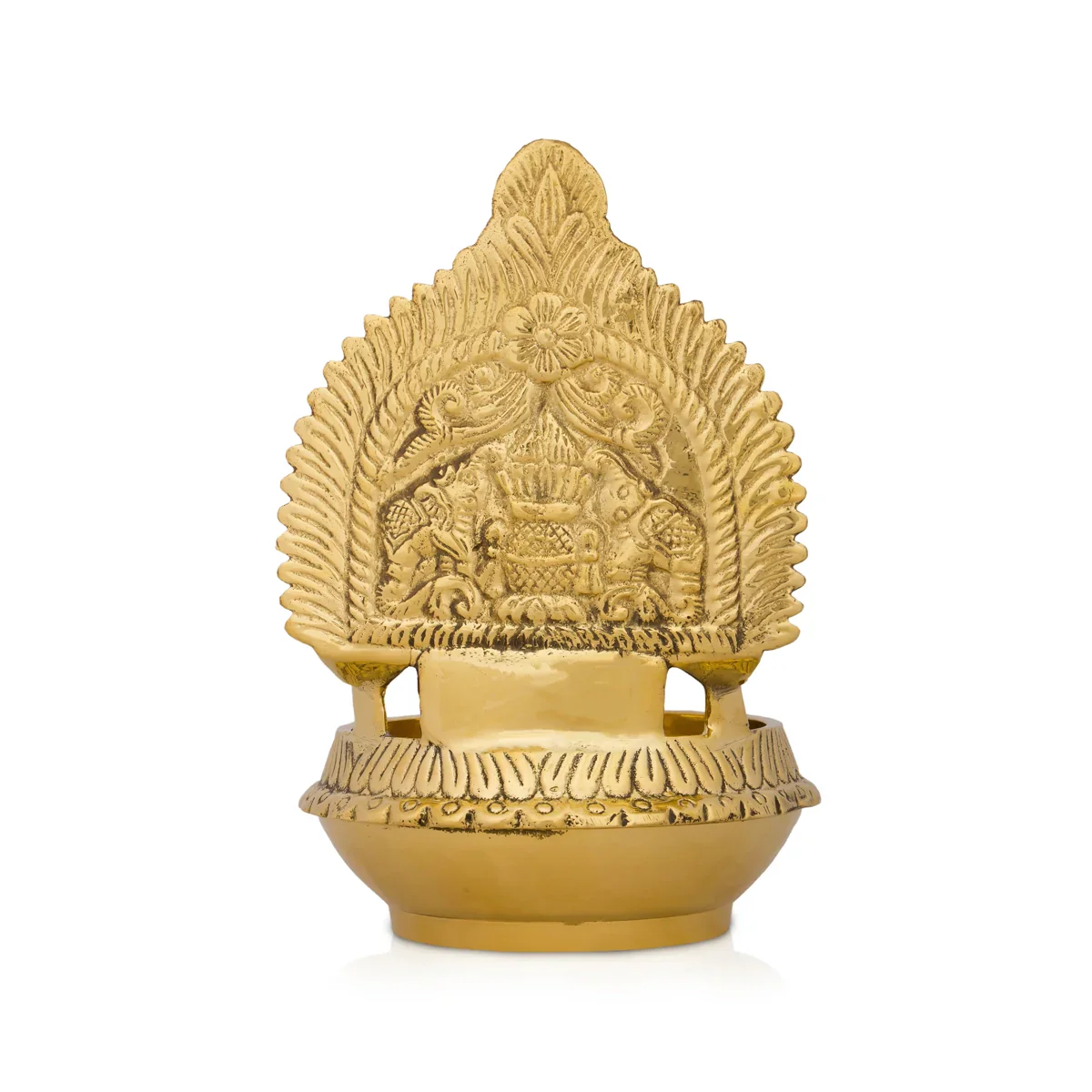 Kuber Kamakshi Lakshmi Lamp - 6 x 3.5 Inches | Brass Vilakku/ Laxmi Deepam for Pooja/ 460 Gms Approx - Image 4