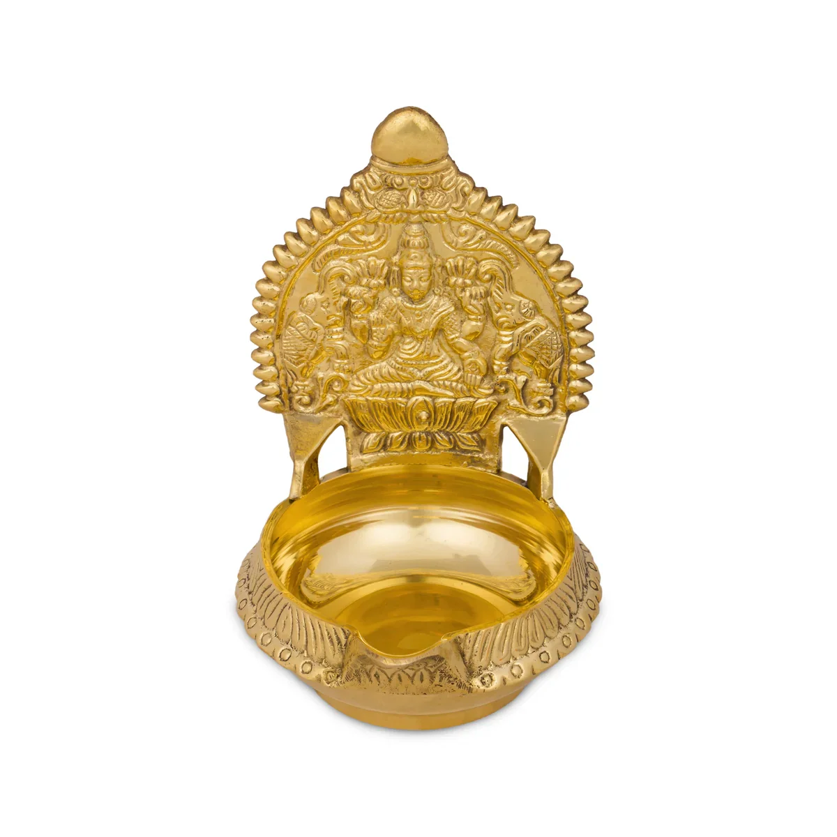 Kuber Kamakshi Lakshmi Lamp - 6 x 3.5 Inches | Brass Vilakku/ Laxmi Deepam for Pooja/ 460 Gms Approx - Image 5