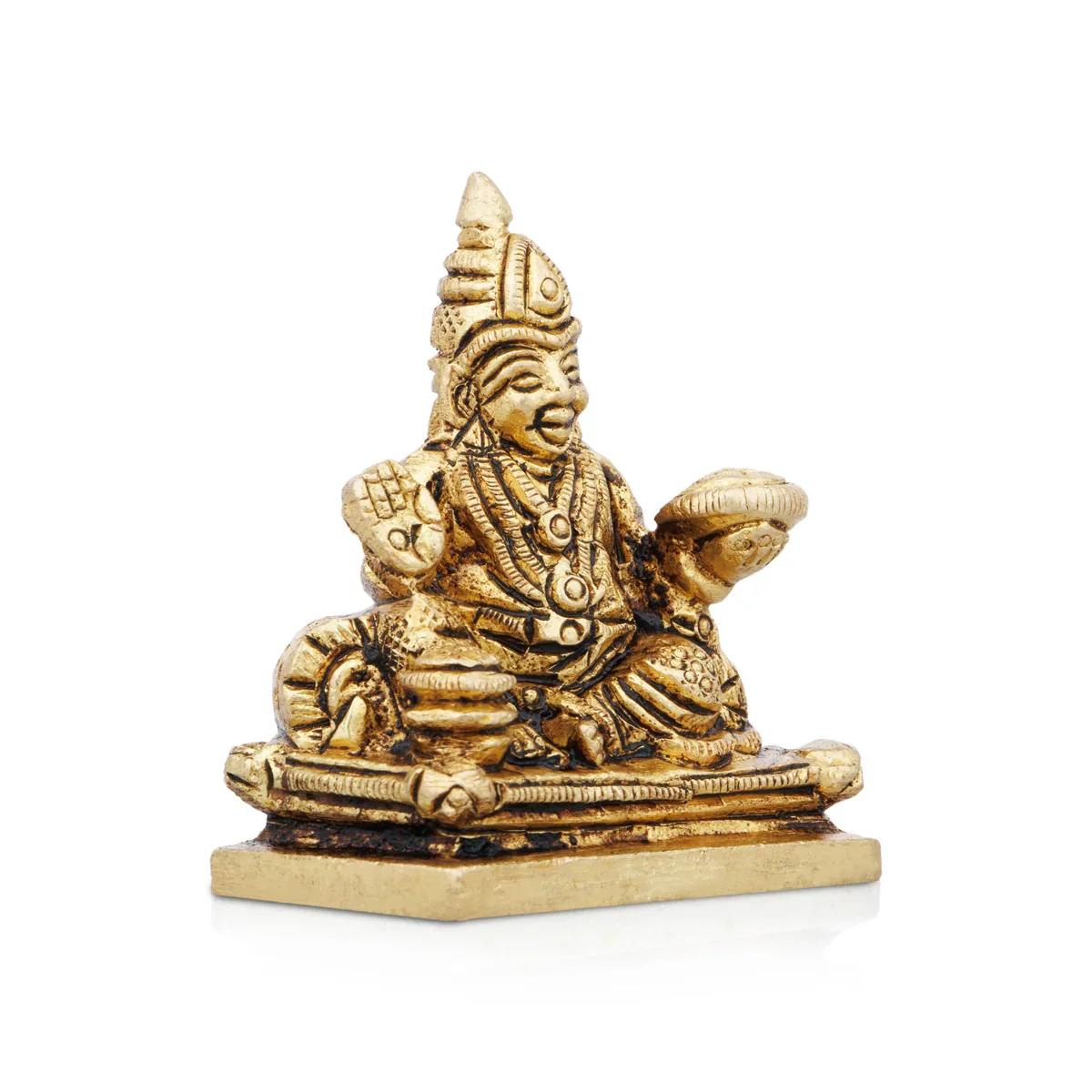 Kuber Murti - 2 x 1.5 Inches | Antique Brass Statue/ Kubera God Statue for Pooja/ 160 Gms Approx - Image 2