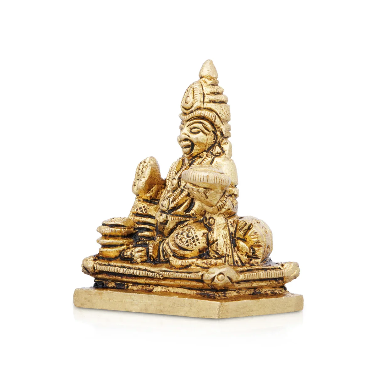 Kuber Murti - 2 x 1.5 Inches | Antique Brass Statue/ Kubera God Statue for Pooja/ 160 Gms Approx - Image 3