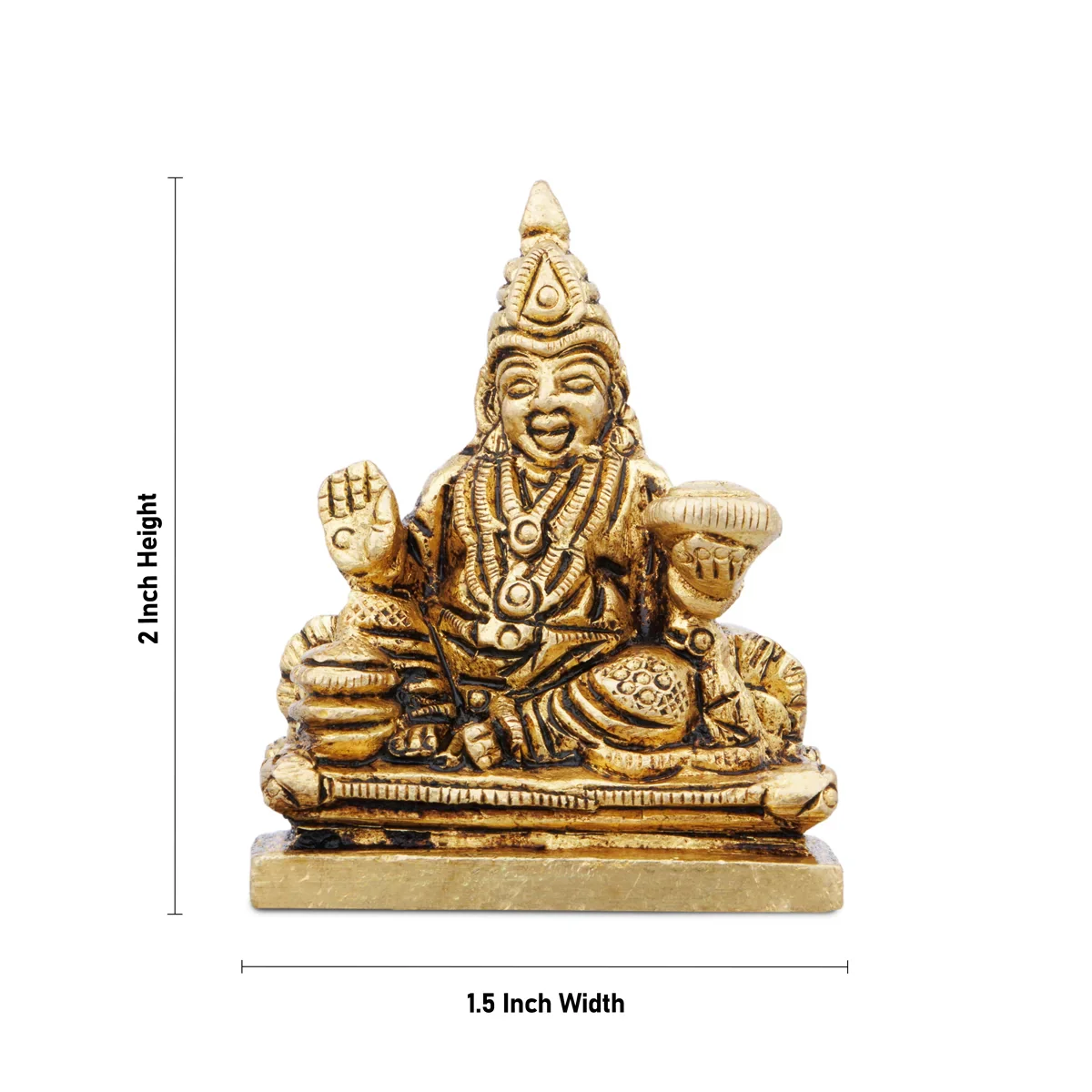 Kuber Murti - 2 x 1.5 Inches | Antique Brass Statue/ Kubera God Statue for Pooja/ 160 Gms Approx - Image 5
