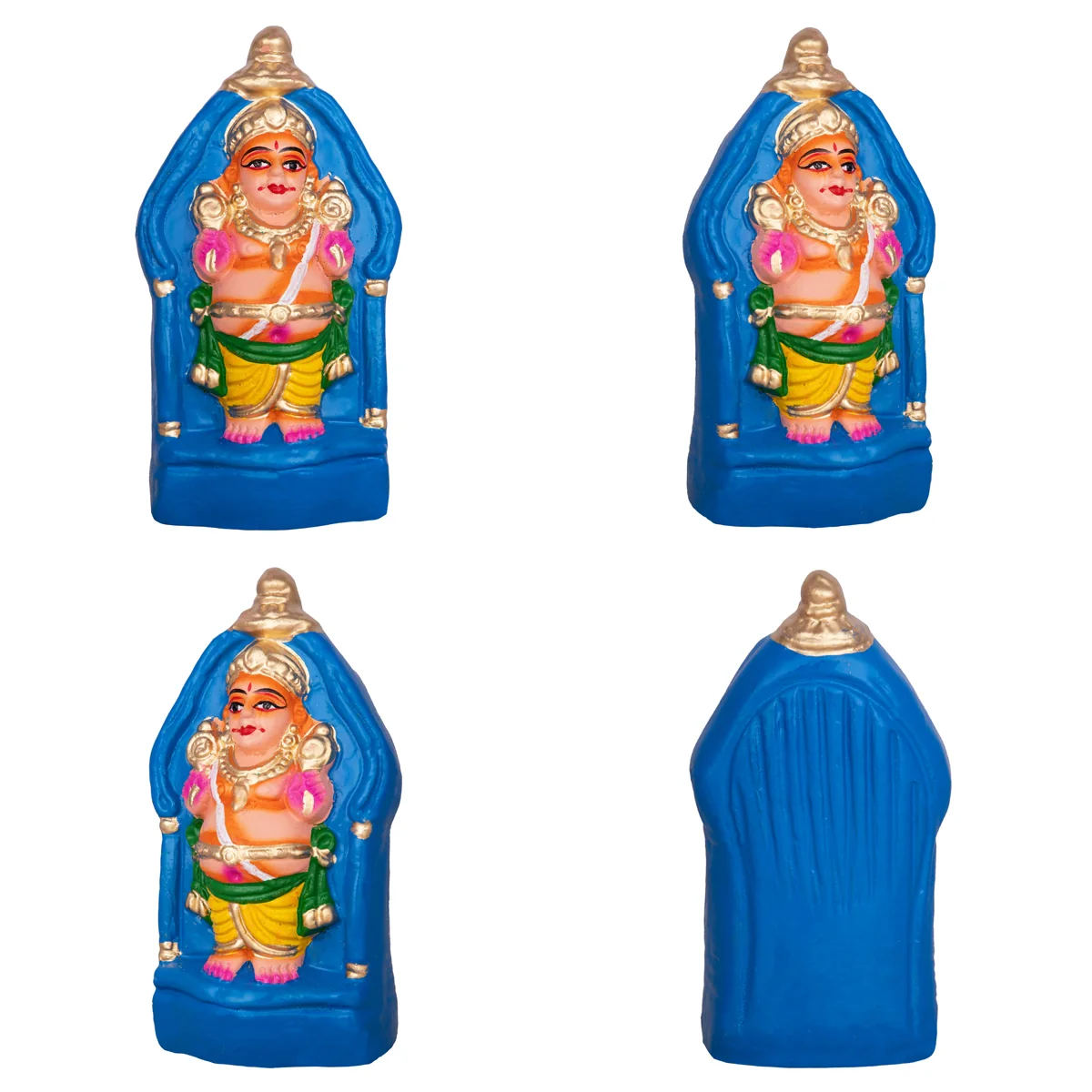 Kubera Lakshmi Statue Clay Golu Bommai Set- 12 X 7.5 Inches | Navaratri Golu Gombe/Giri Golu Doll/Navratri Decor - Image 3