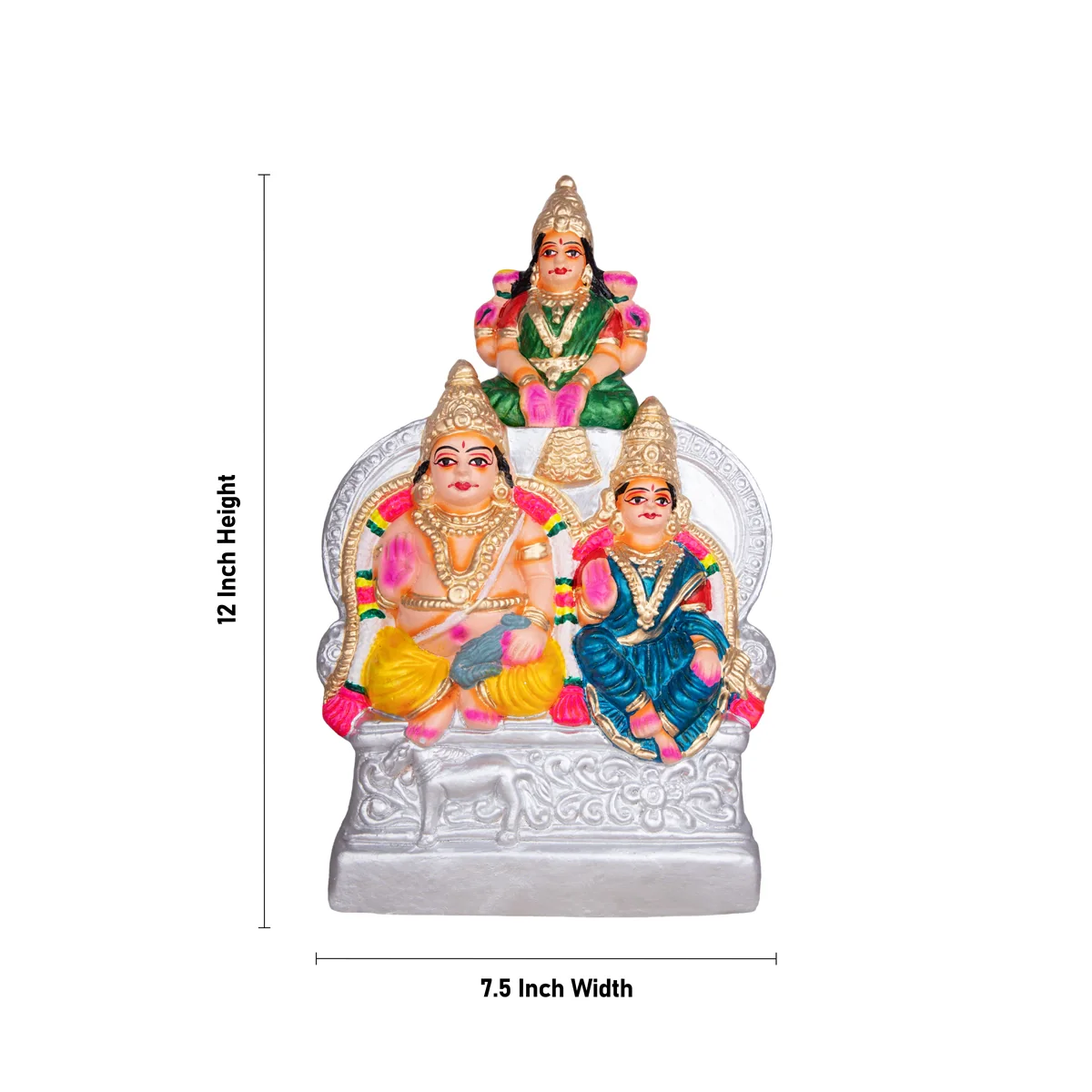 Kubera Lakshmi Statue Clay Golu Bommai Set- 12 X 7.5 Inches | Navaratri Golu Gombe/Giri Golu Doll/Navratri Decor - Image 4